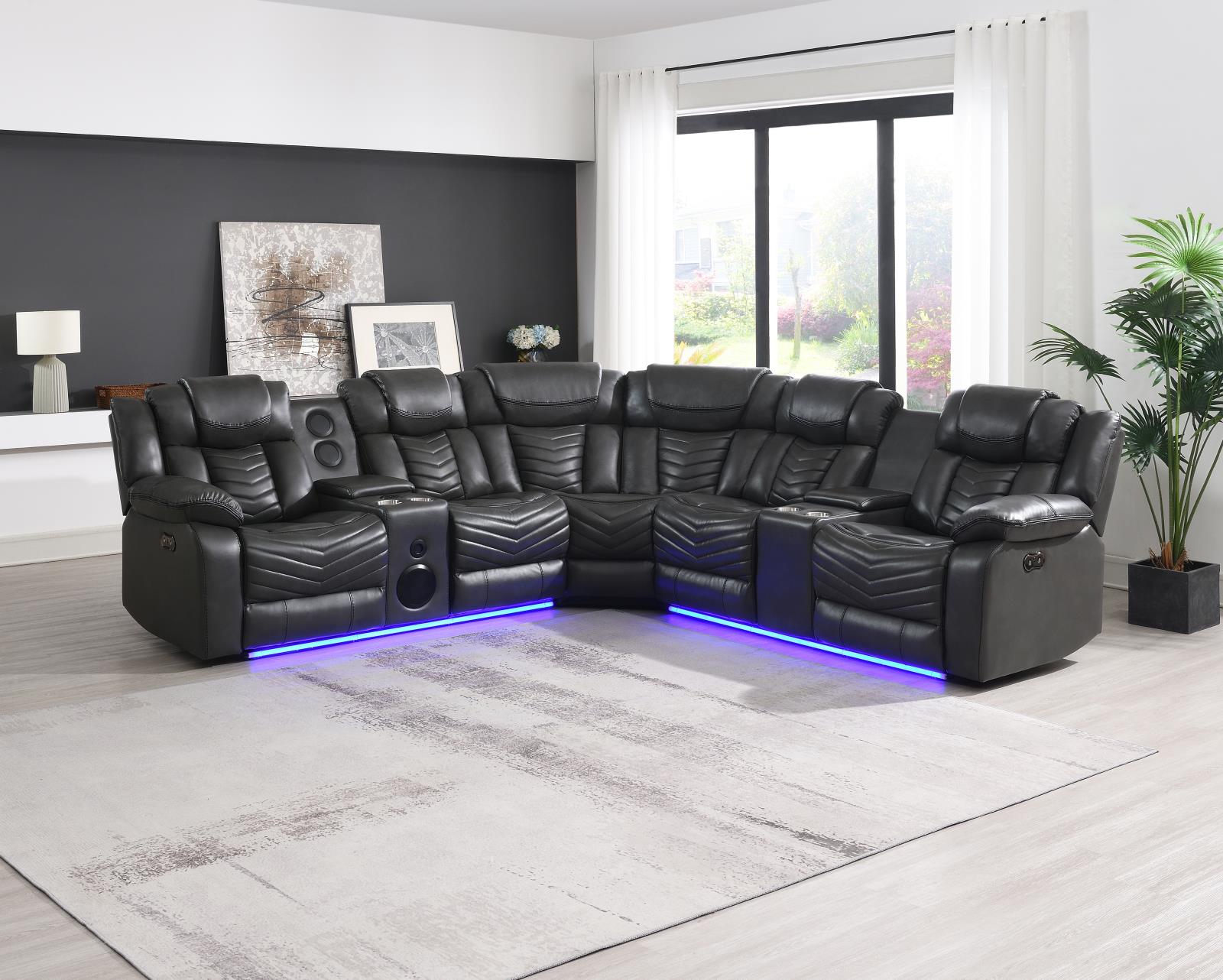 Zenith 3-Piece Gray Power Sectional (S481-Sectional-2)