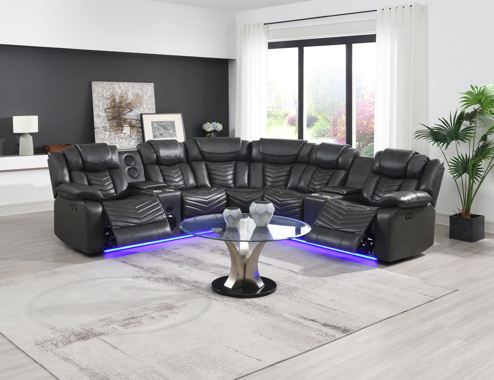 Zenith 3-Piece Gray Power Sectional (S481-Sectional-2) — view 2