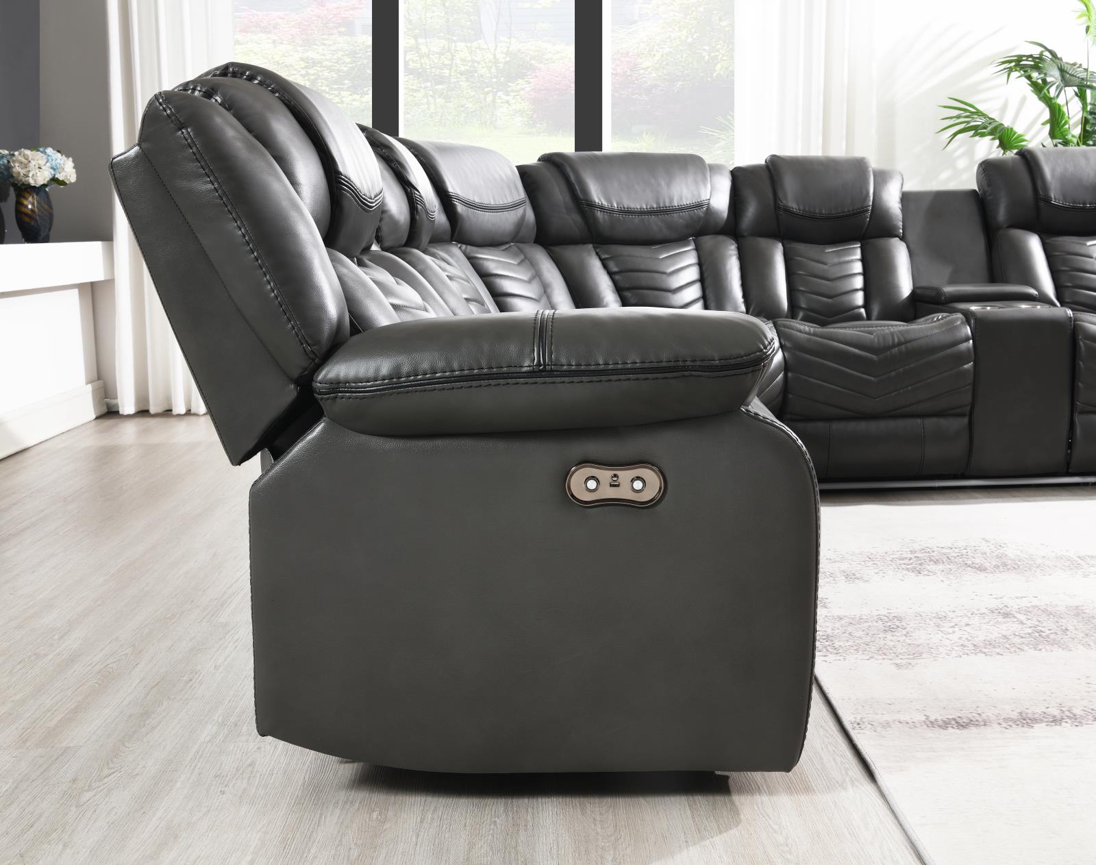 Zenith 3-Piece Gray Power Sectional (S481-Sectional-2) — view 5