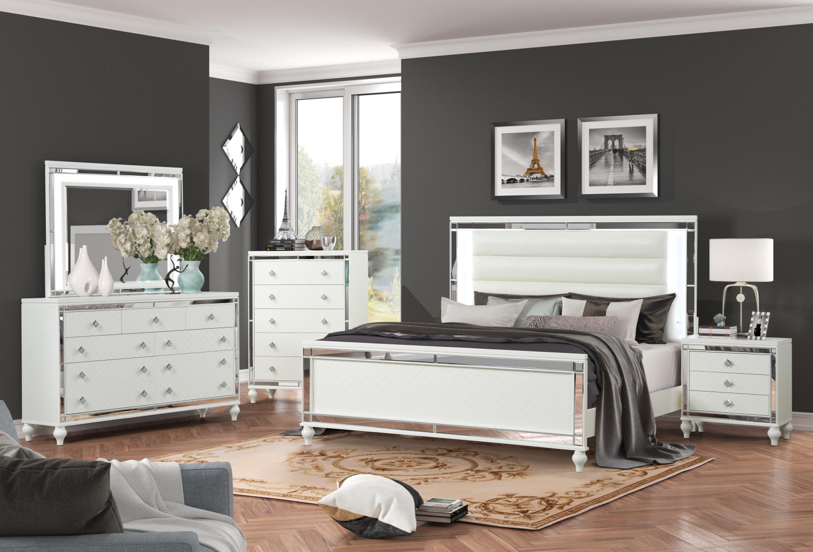 Malibu White 3-Drawer Nightstand — view 3