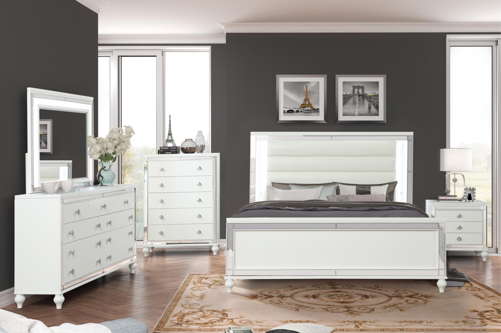 Malibu White 3-Drawer Nightstand — view 4