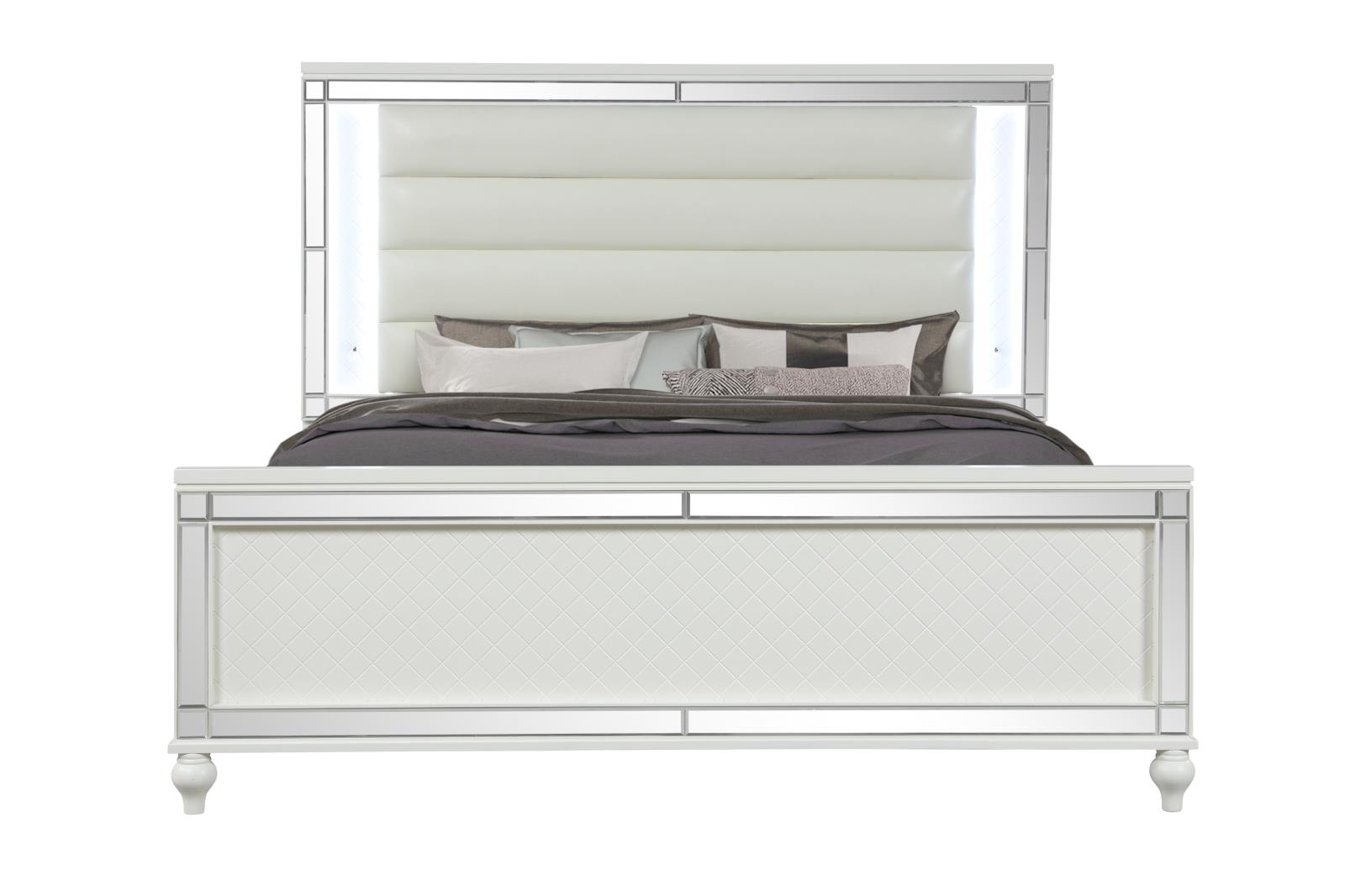 Malibu White King Bed, Dresser & Mirror — view 3
