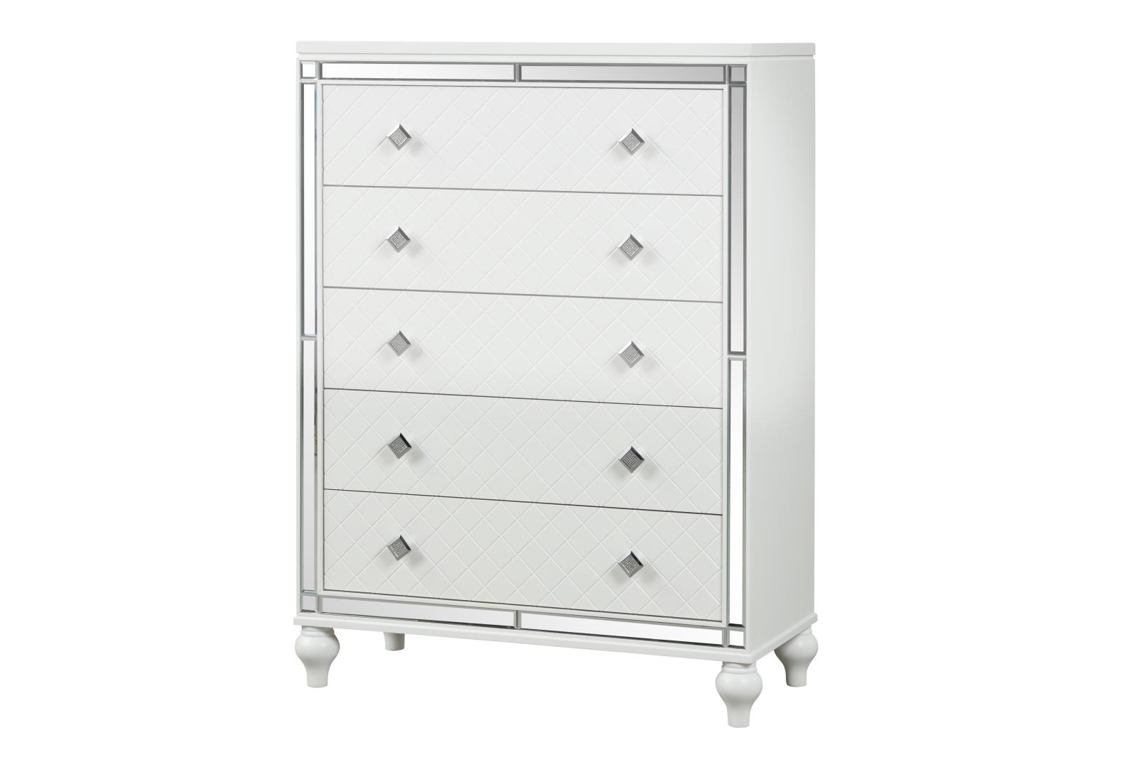 Malibu White 5-Drawer Chest