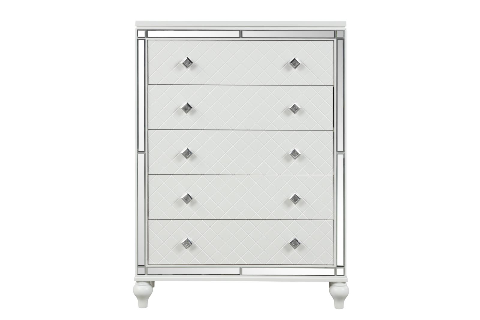 Malibu White 5-Drawer Chest — view 2