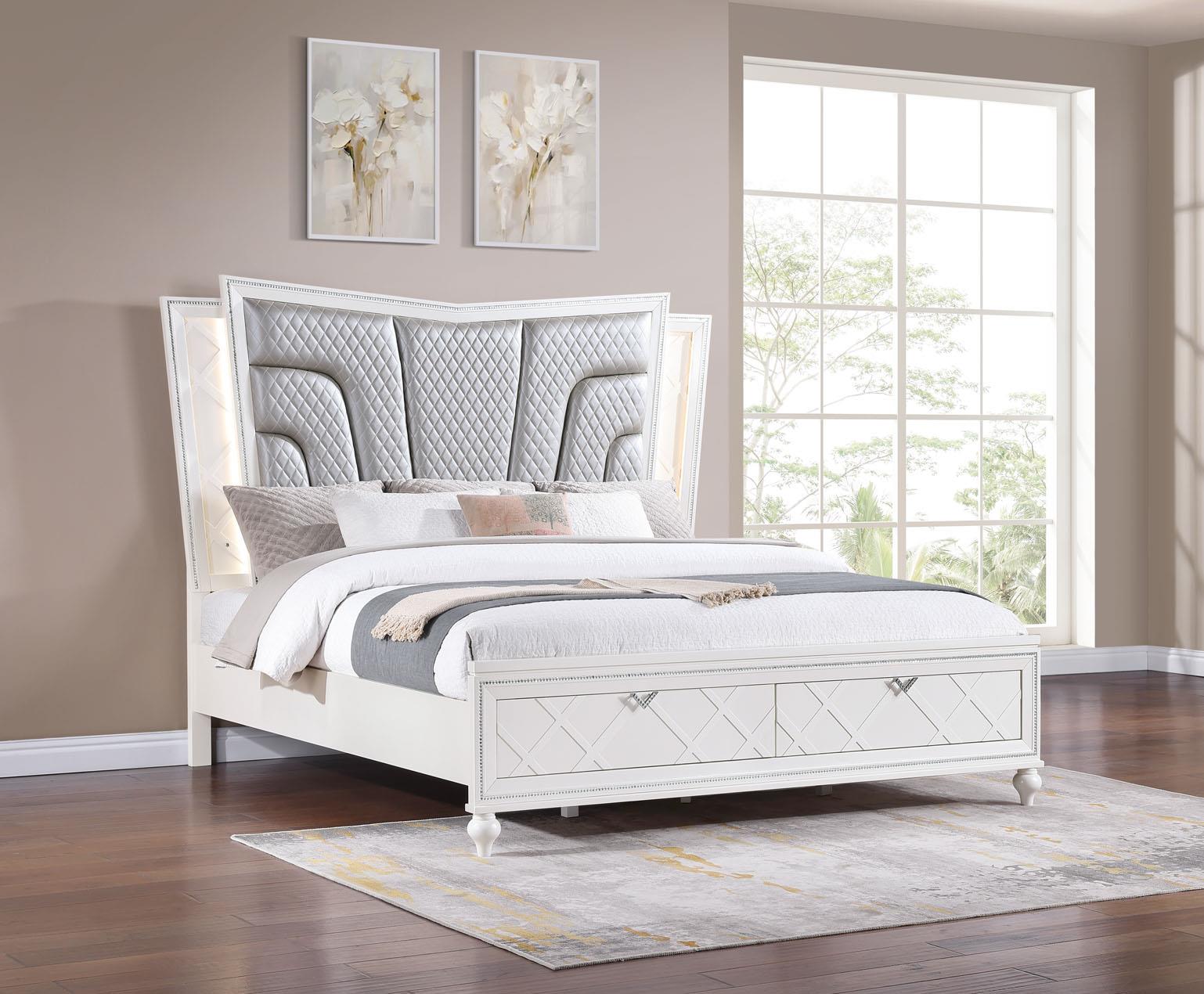 Wallace Cream Queen Bed, Dresser, Mirror & Nightstand — view 2