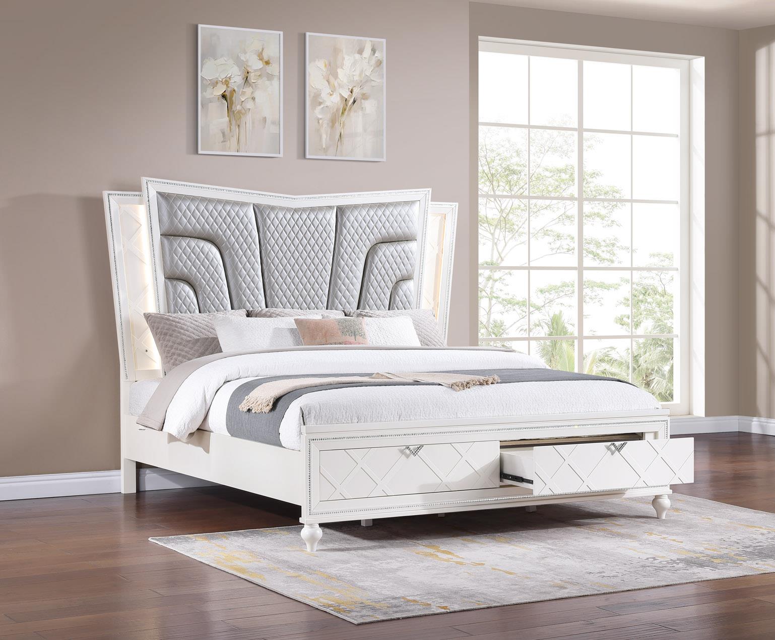 Wallace Cream Queen Bed, Dresser, Mirror & Nightstand — view 5