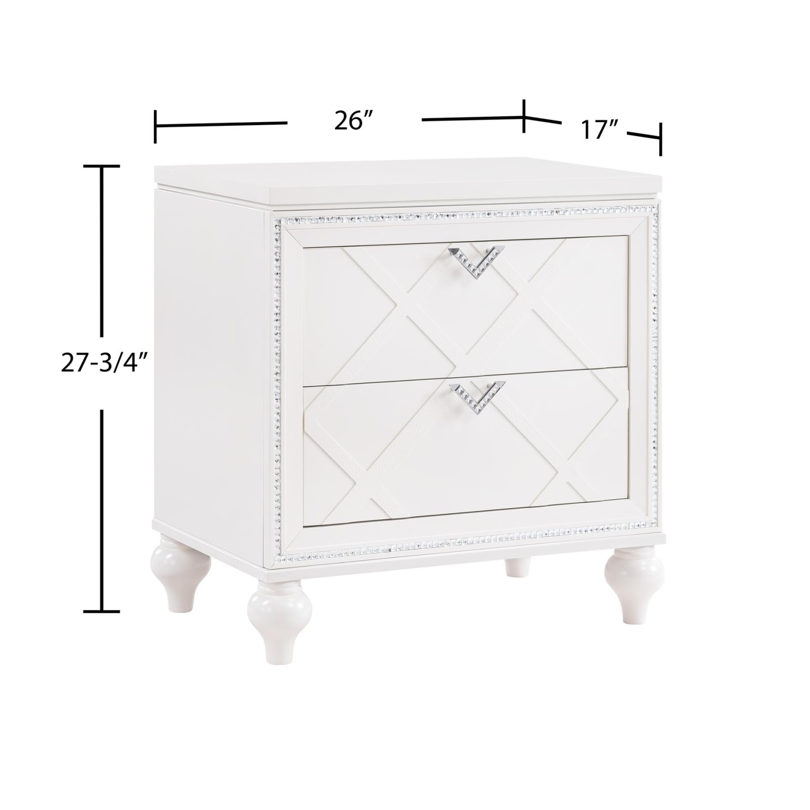 Wallace Cream Queen Bed, Dresser, Mirror & Nightstand — view 7