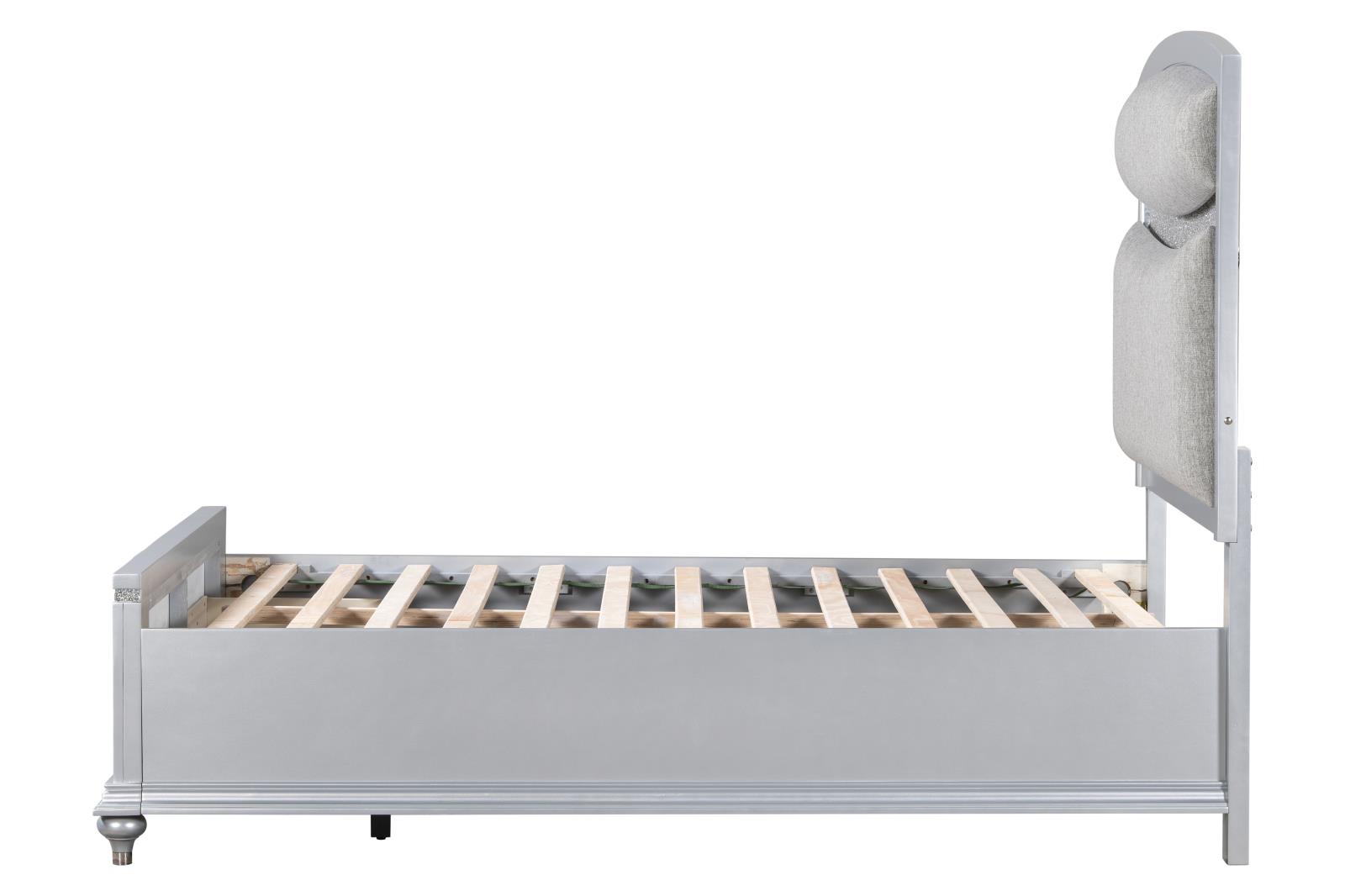 Glamis Silver Stoarge Queen Bed with Upholstered Headboard — view 2