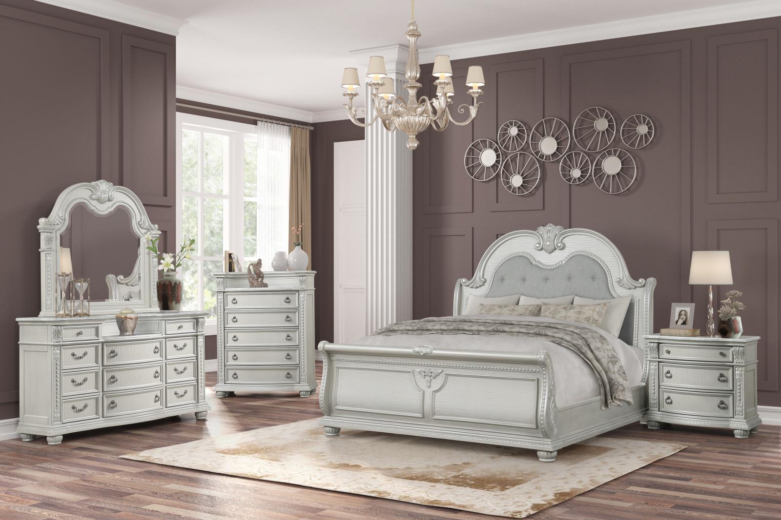 Westin Light Gray 11-Drawer Dresser with Marble Top — view 3