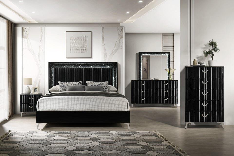 Zane Black 5-Drawer Chest — view 2