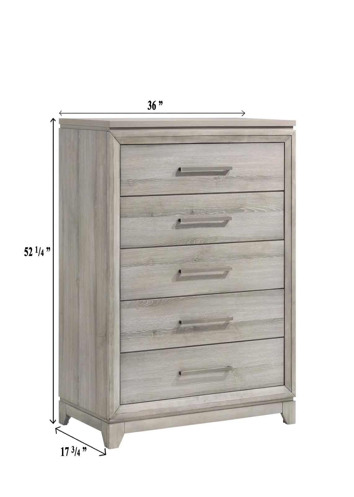 Azteria Gray 5-Drawer Chest