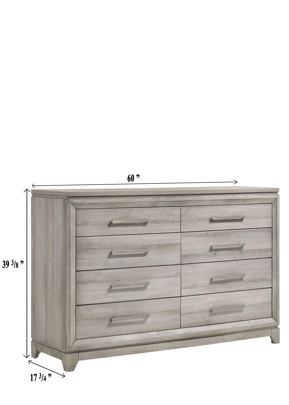 Azteria Gray 8-Drawer Dresser