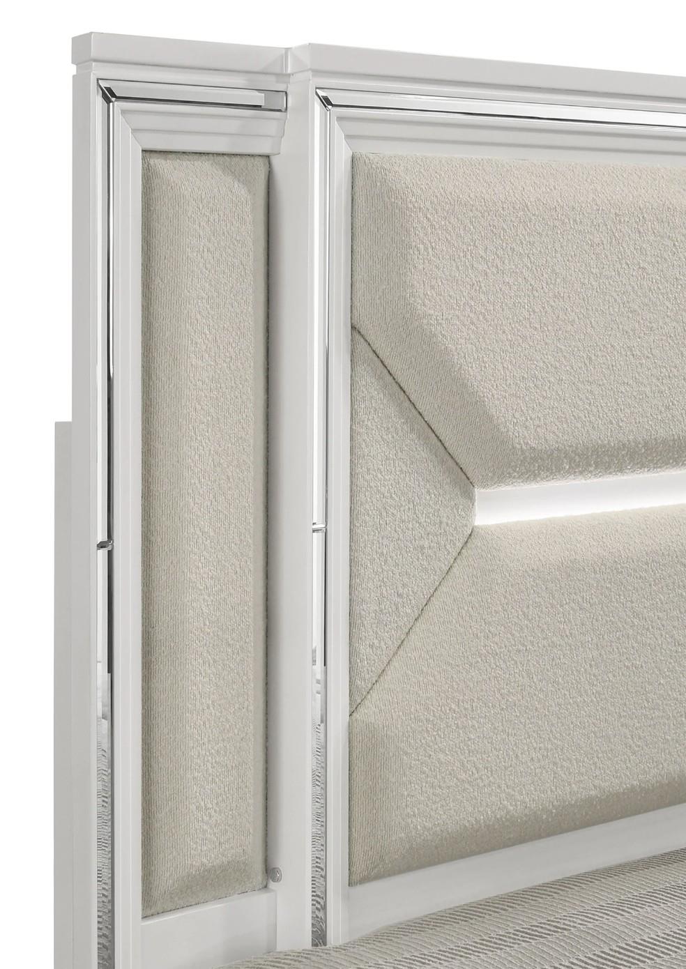 Lazare White King Bed, Dresser & Mirror — view 8