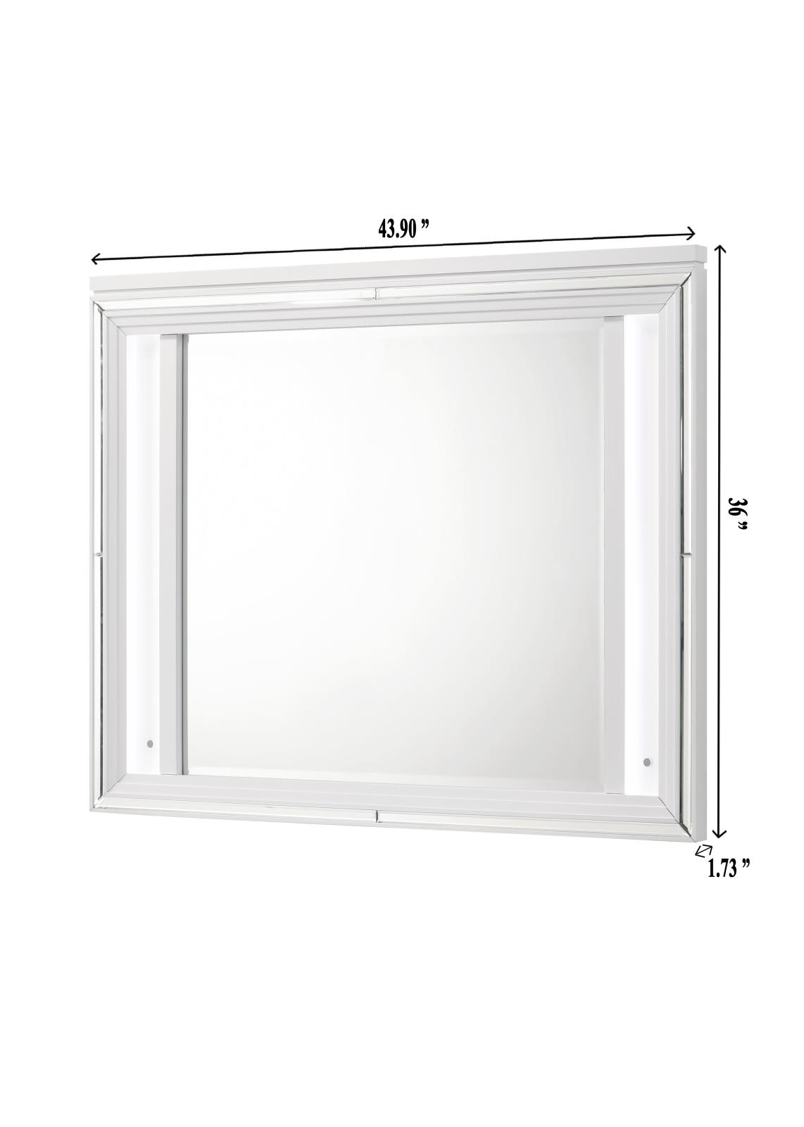 Lazare White King Bed, Dresser & Mirror — view 5