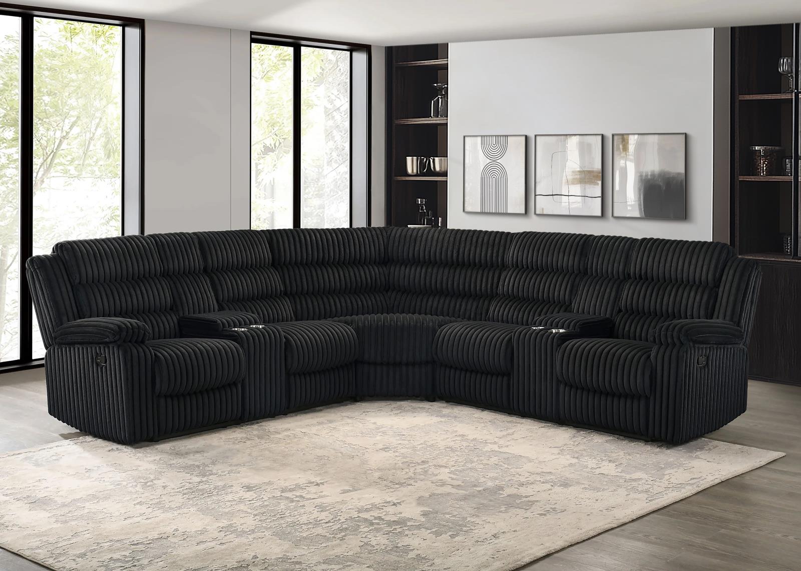 Nexus Black Manual Recliner Sectional — view 2