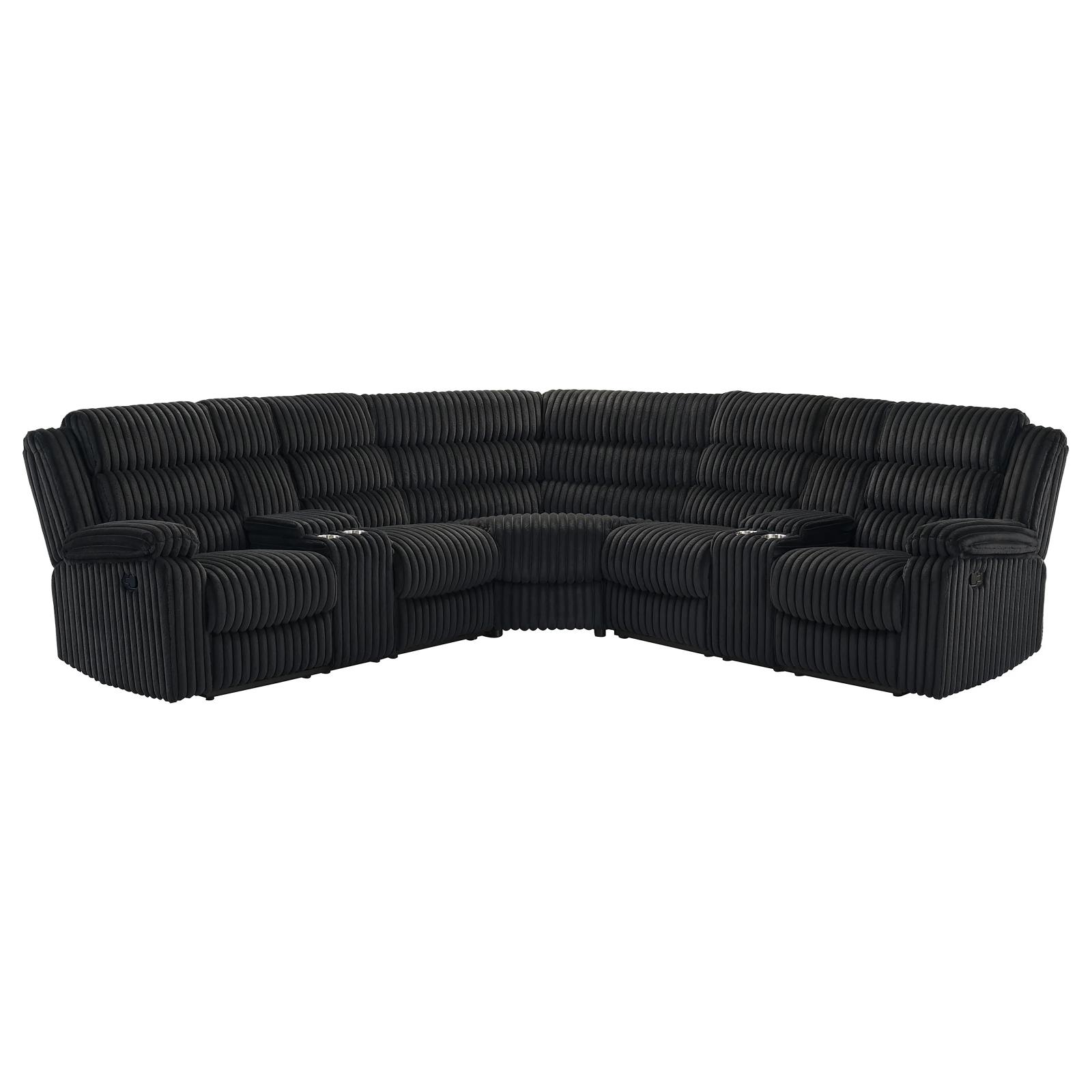 Nexus Black Manual Recliner Sectional — view 3