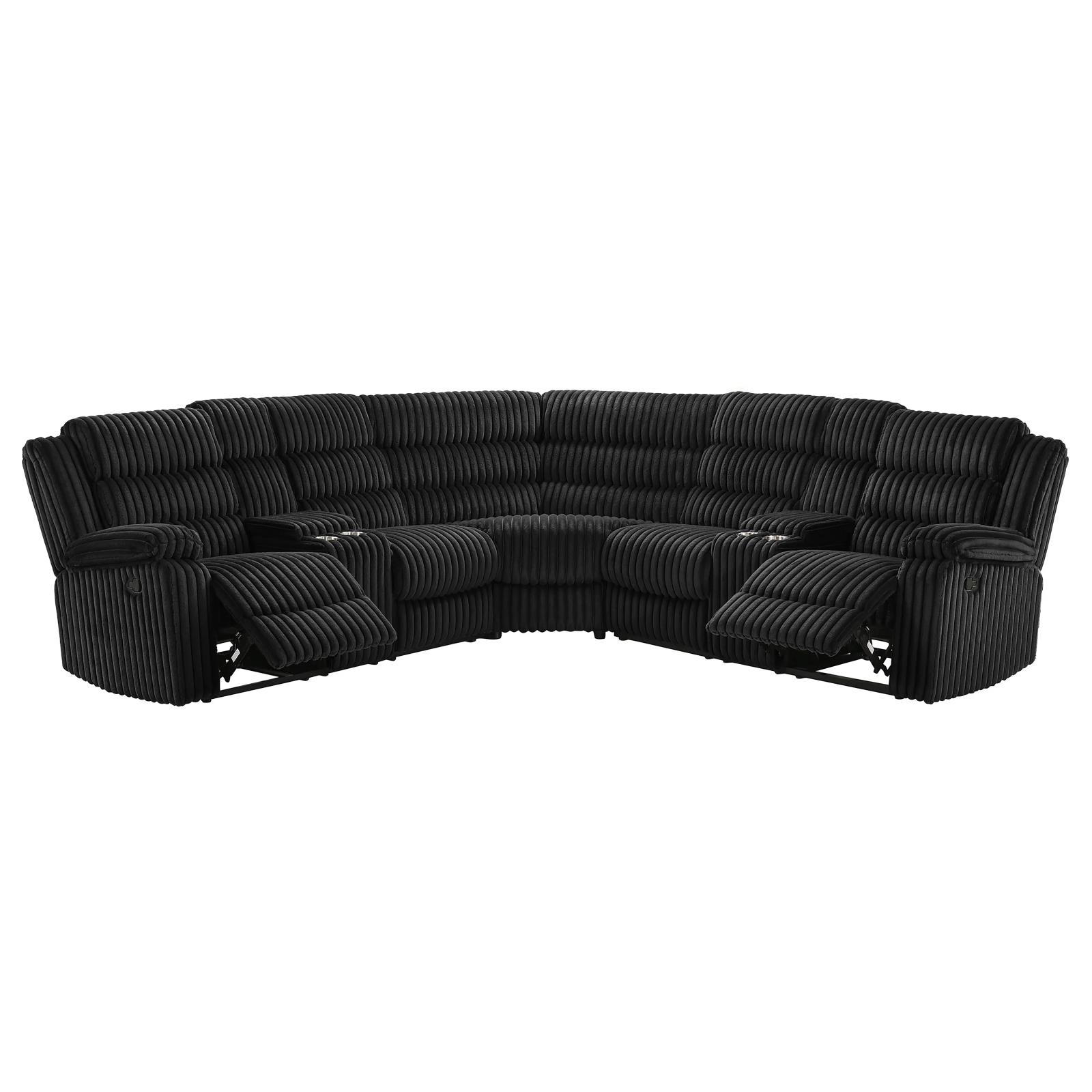 Nexus Black Manual Recliner Sectional — view 4