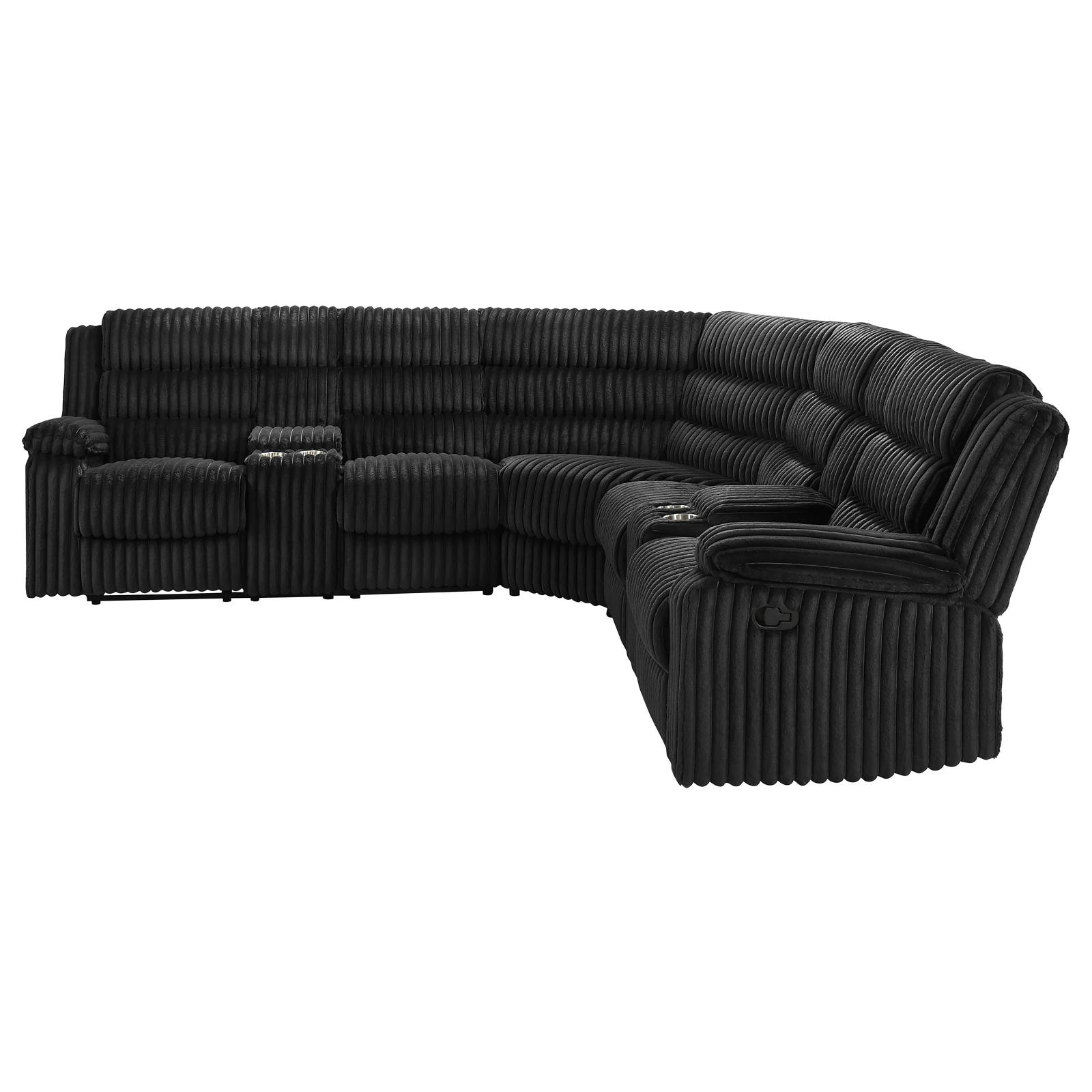 Nexus Black Manual Recliner Sectional — view 5