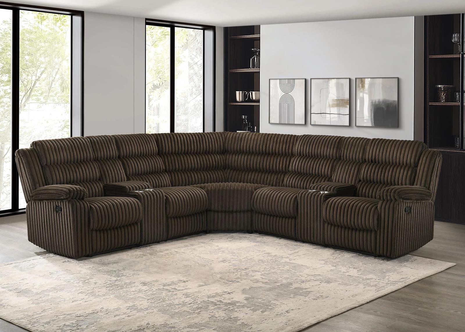 Nexus Brown Manual Recliner Sectional — view 2