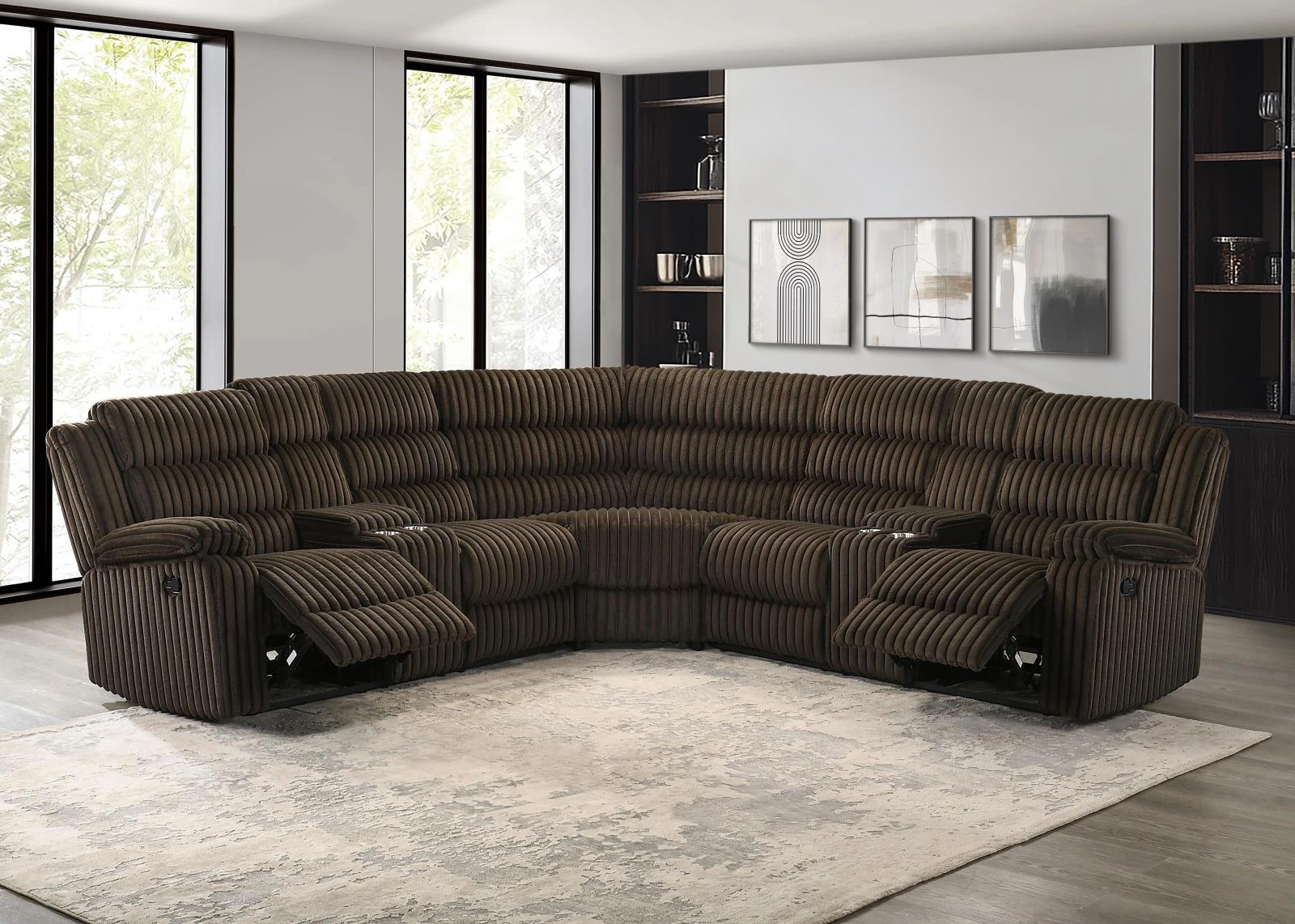 Nexus Brown Manual Recliner Sectional