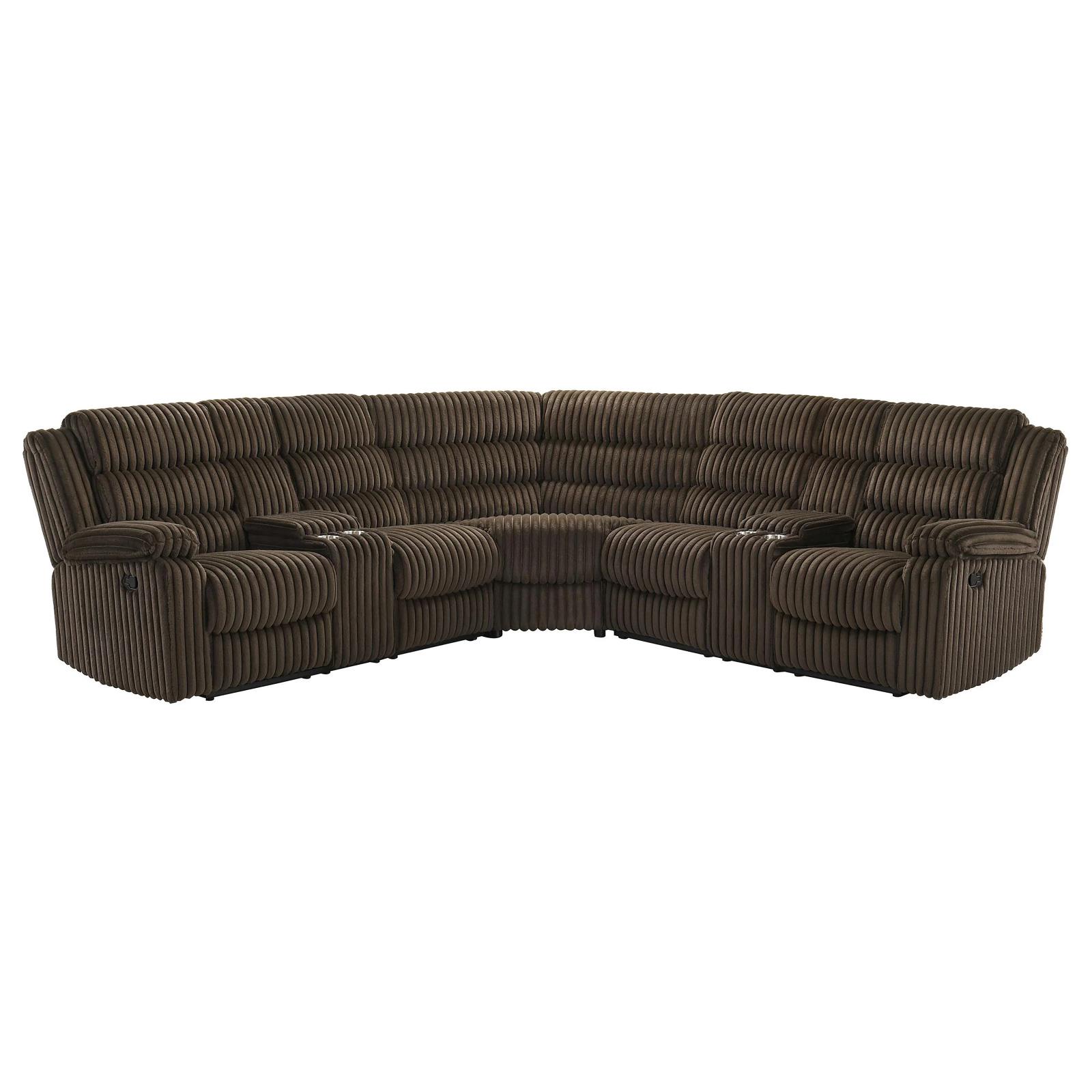 Nexus Brown Manual Recliner Sectional — view 3