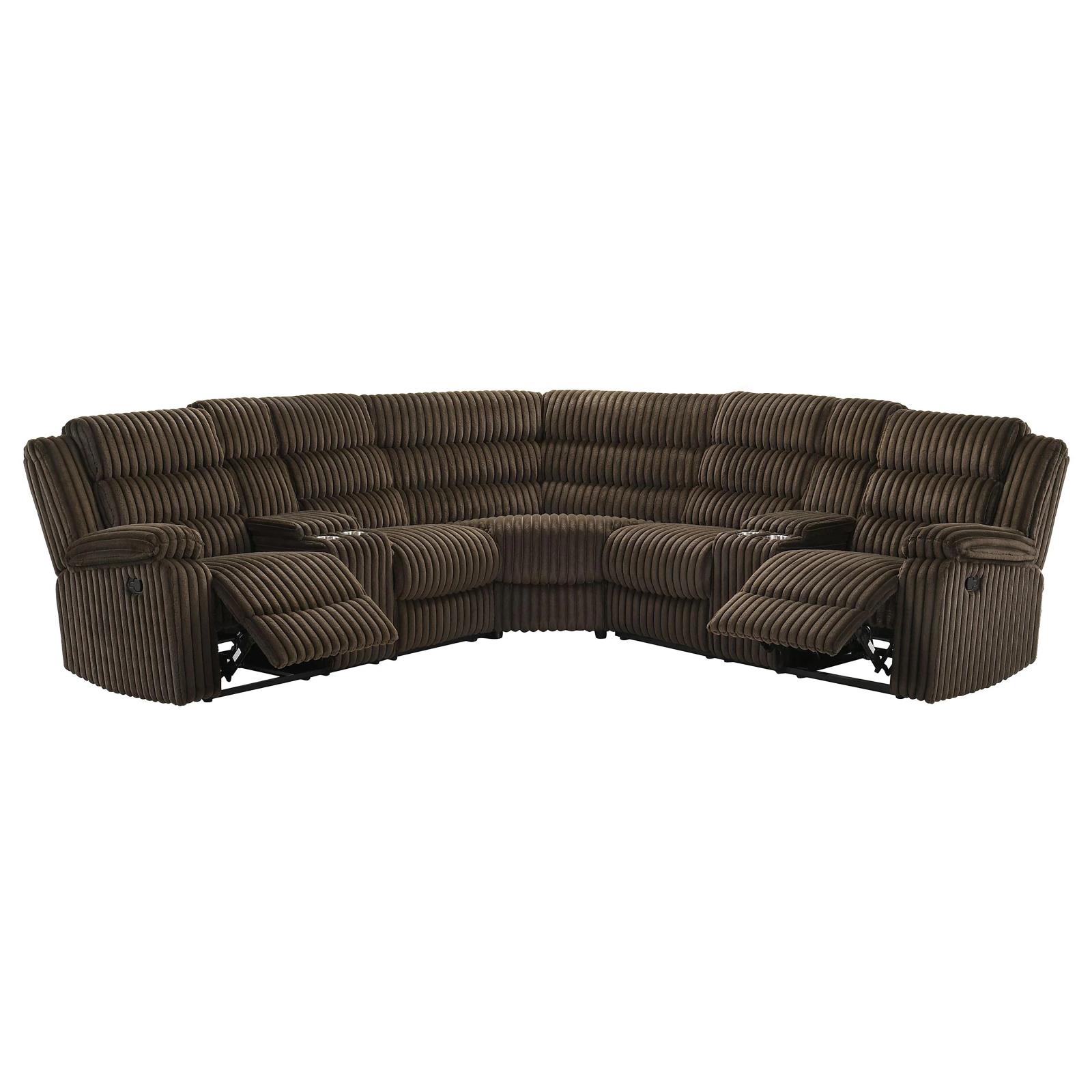 Nexus Brown Manual Recliner Sectional — view 4