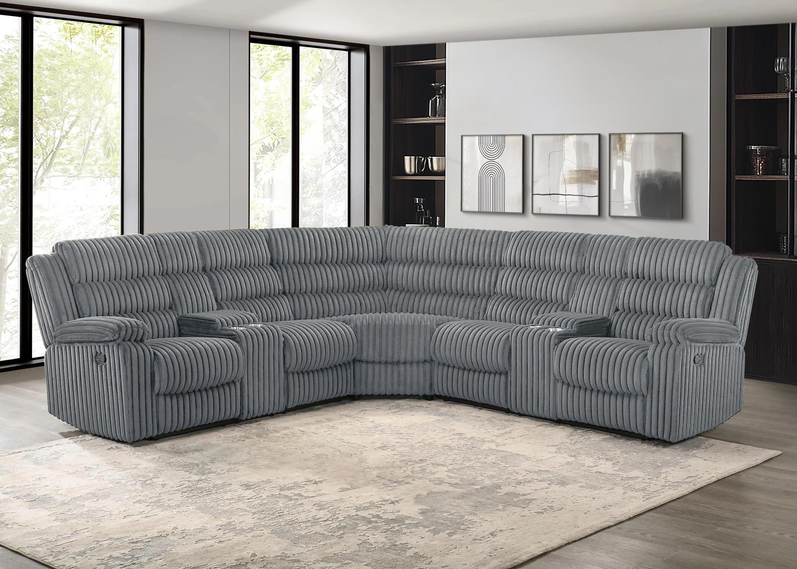 Nexus Gray Manual Recliner Sectional — view 2