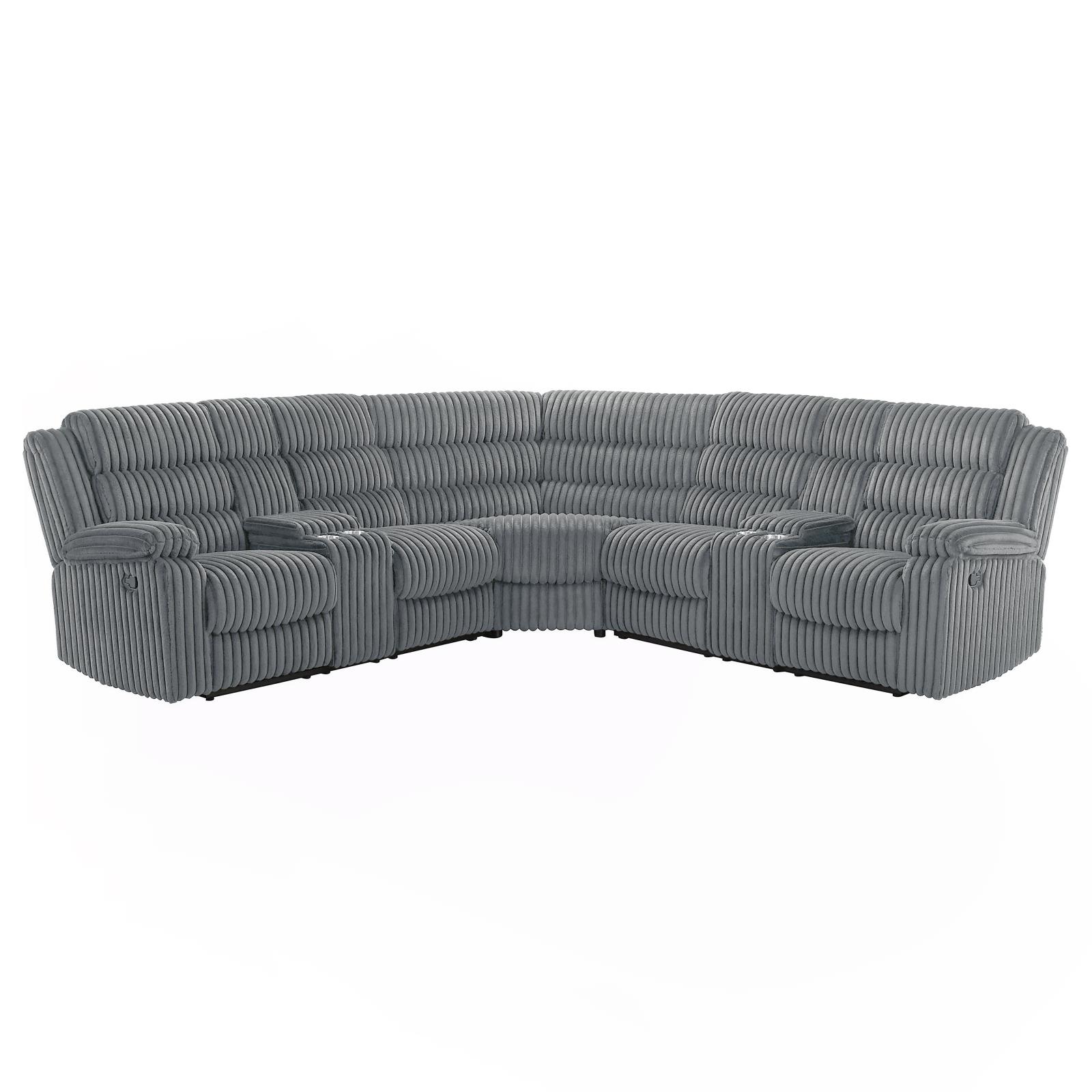 Nexus Gray Manual Recliner Sectional — view 3