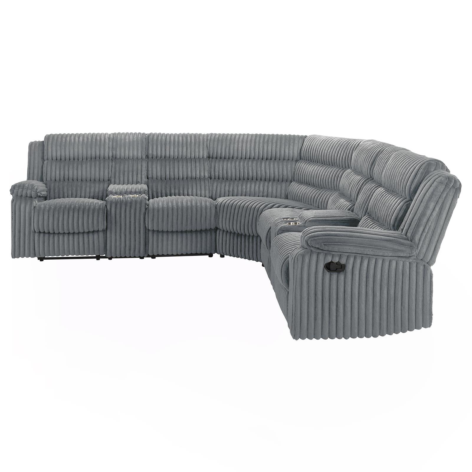 Nexus Gray Manual Recliner Sectional — view 4