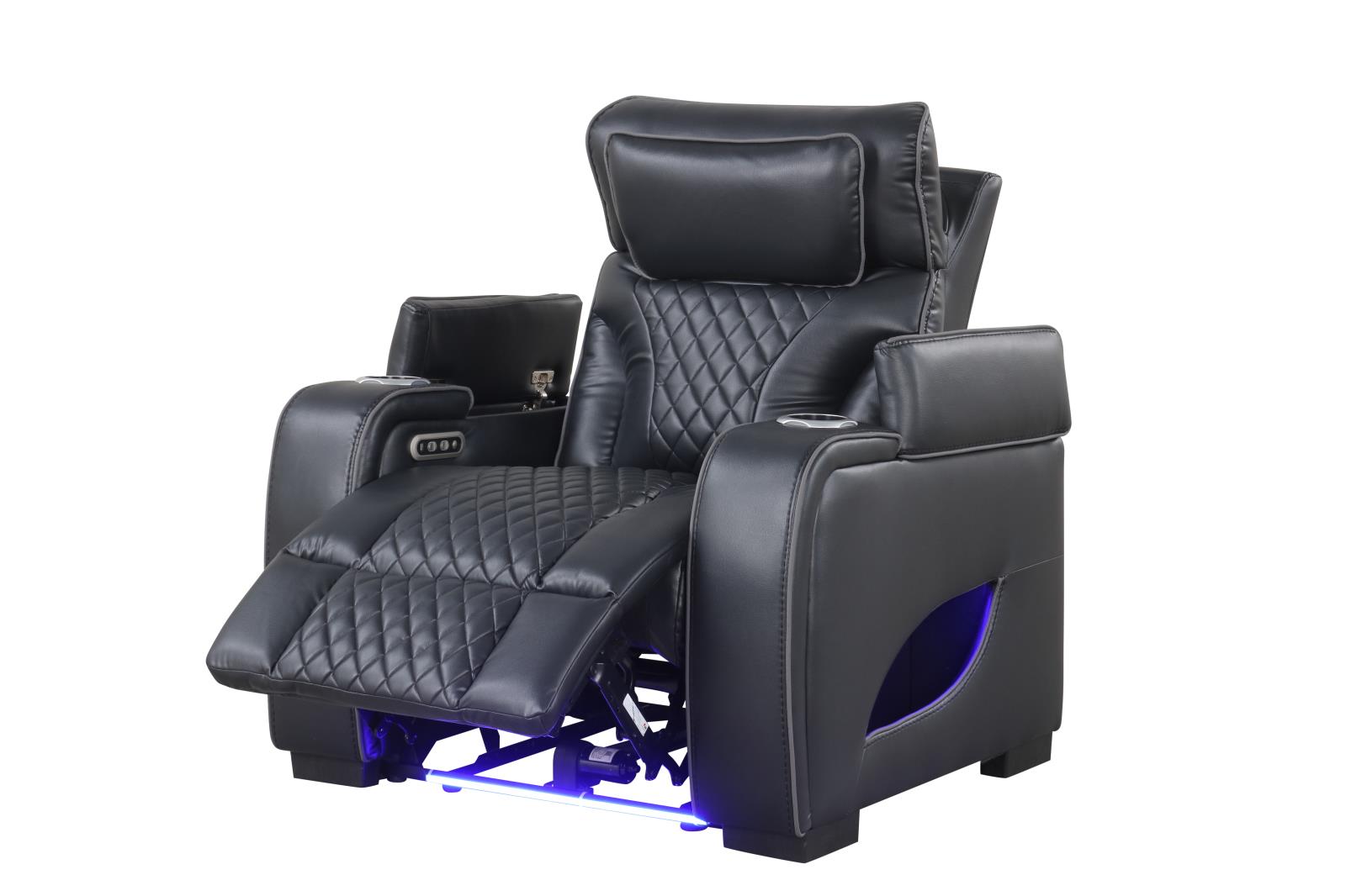 Rock Star Black Power Recliner with Power Headrest — view 4