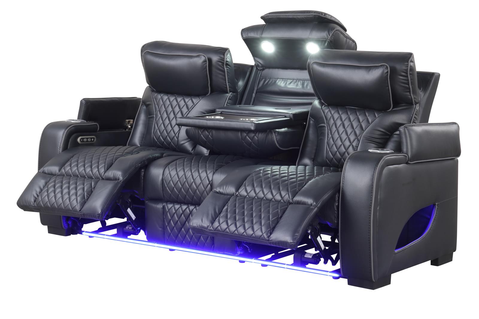 Rock Star Black Power Reclining Sofa & Loveseat with Power Headrest — view 11