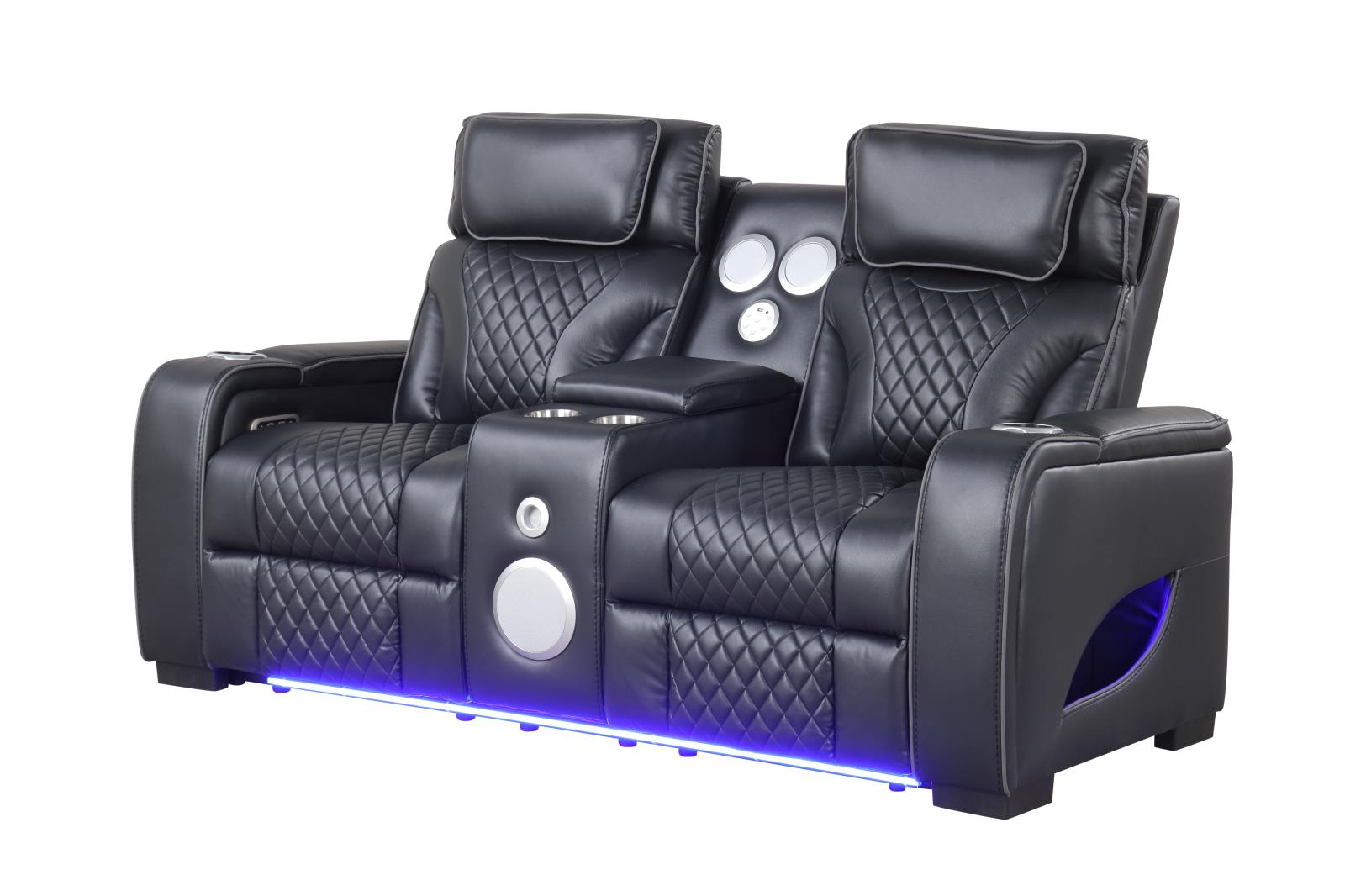 Rock Star Black Power Reclining Sofa & Loveseat with Power Headrest — view 4