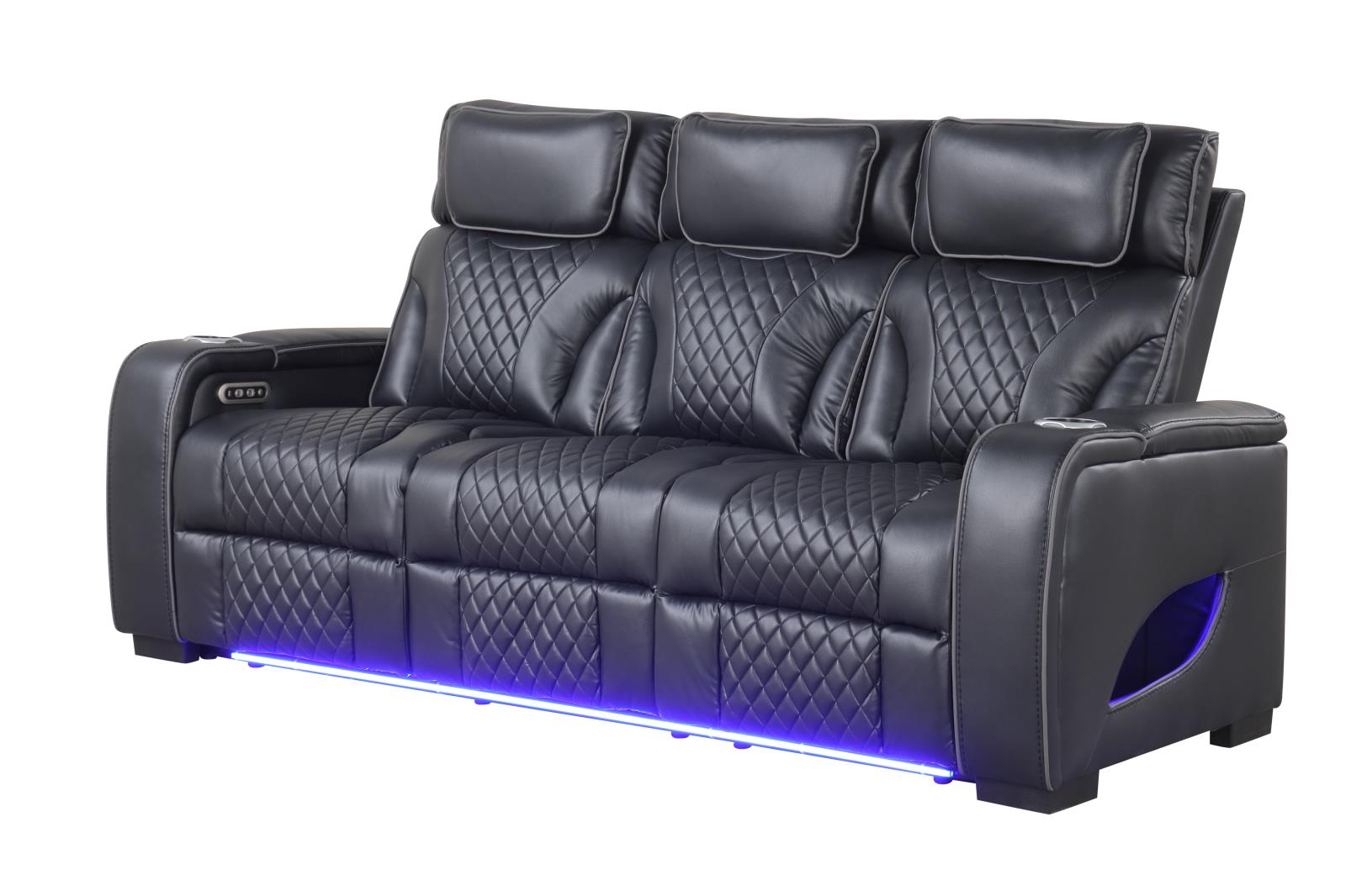Rock Star Black Power Reclining Sofa & Loveseat with Power Headrest — view 5