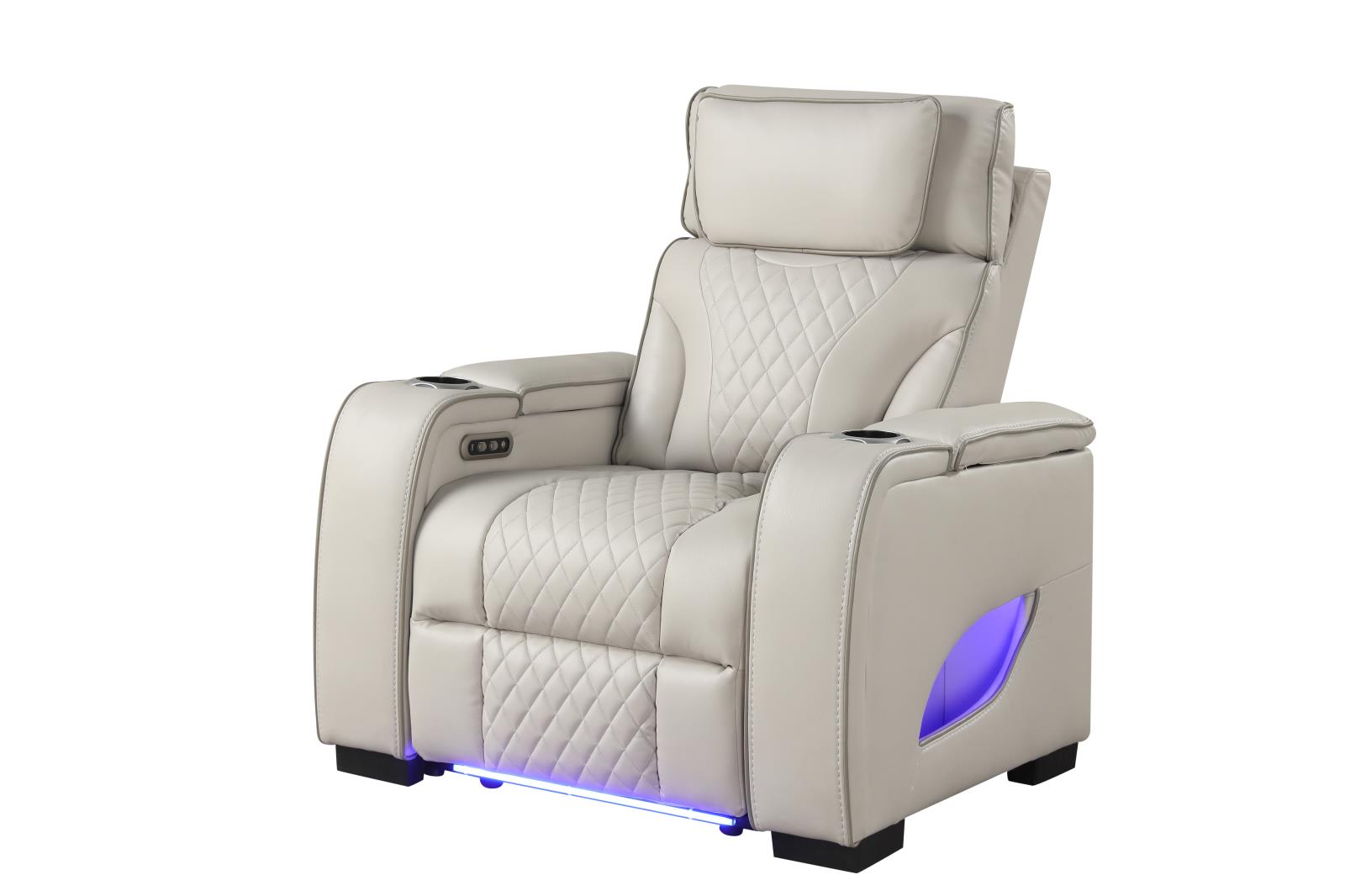 Rock Star Gray Power Recliner with Power Headrest