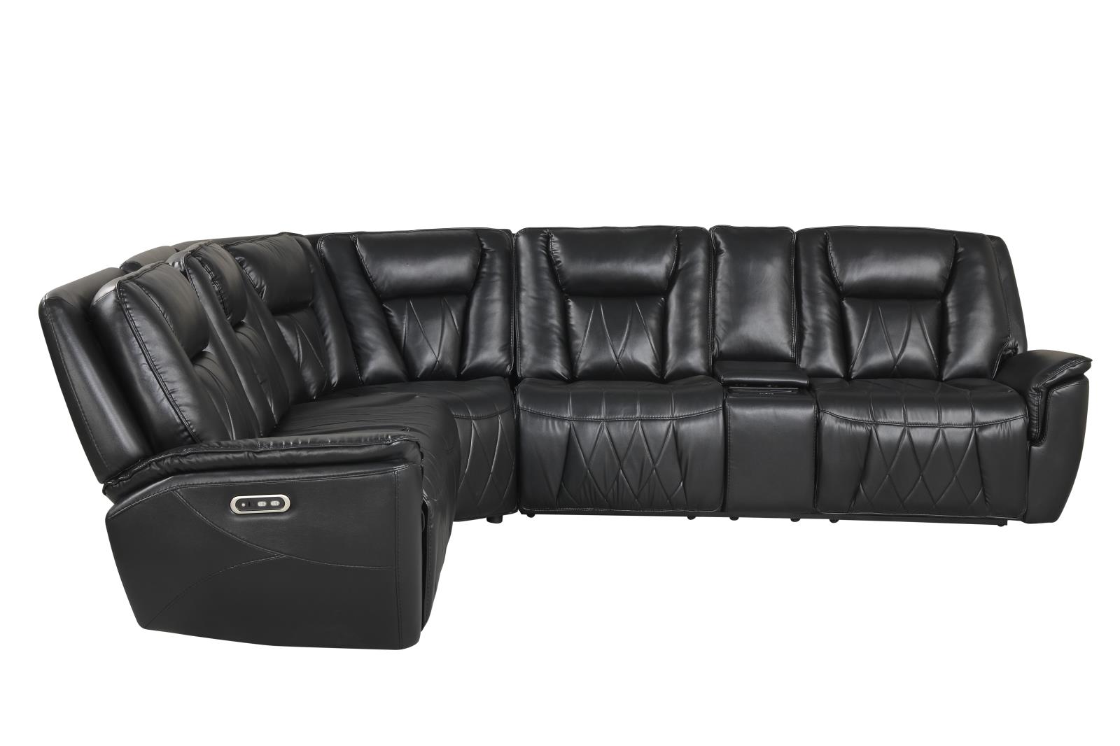 Apex Black Power Recliner Sectional with Power Headrest — view 4