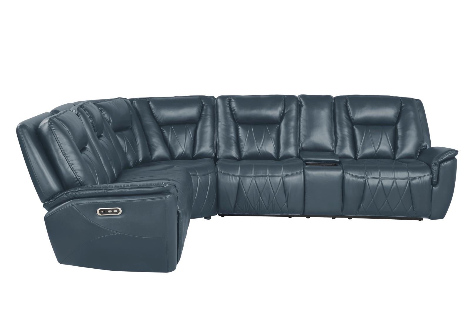Apex Blue Power Recliner Sectional with Power Headrest — view 4