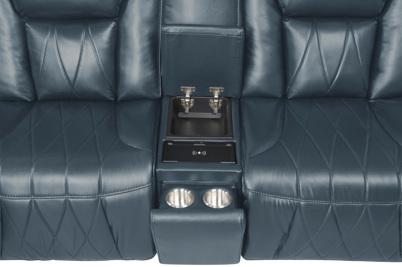 Apex Blue Power Recliner Sectional with Power Headrest — view 6