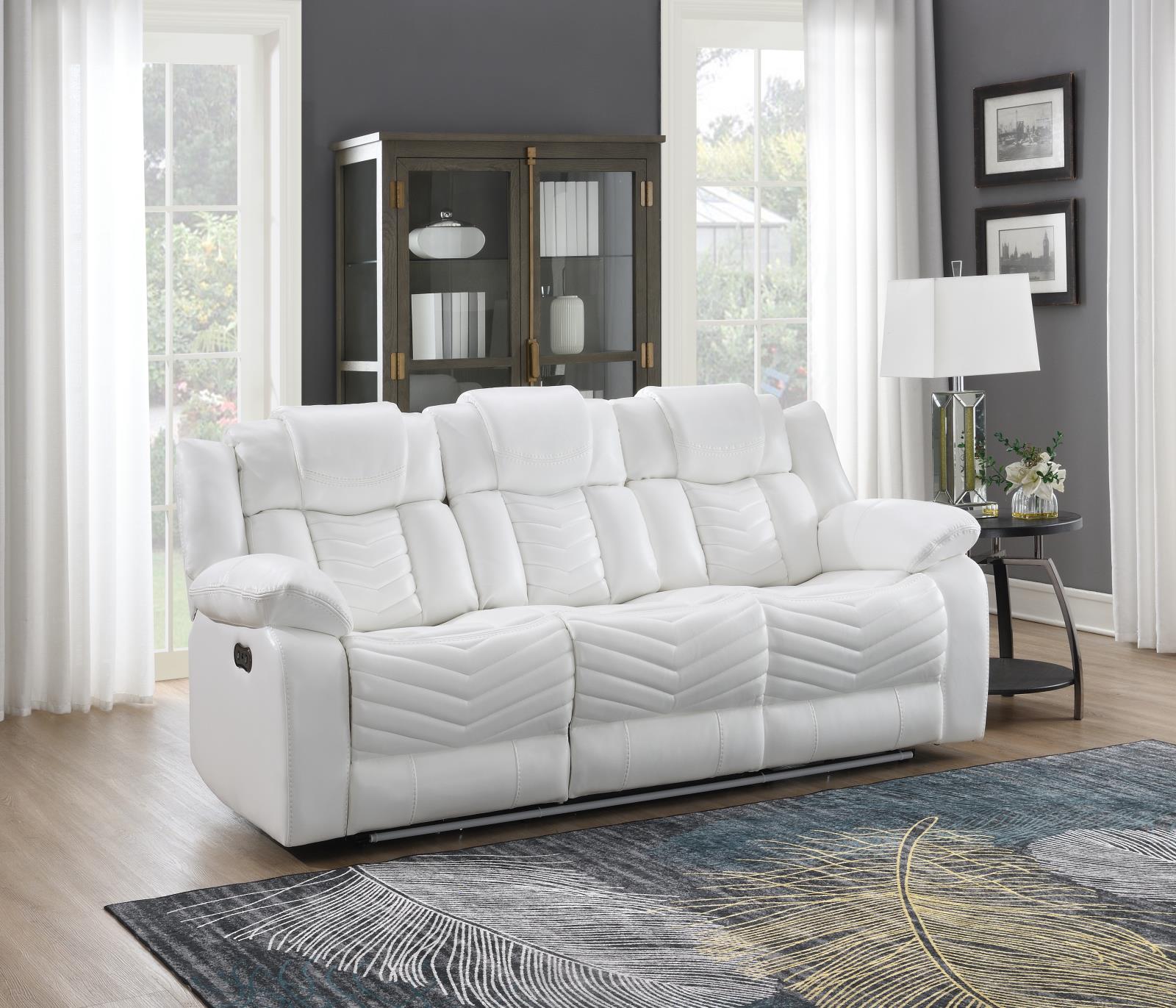 Cassio White Color Sofa & Loveseat — view 4