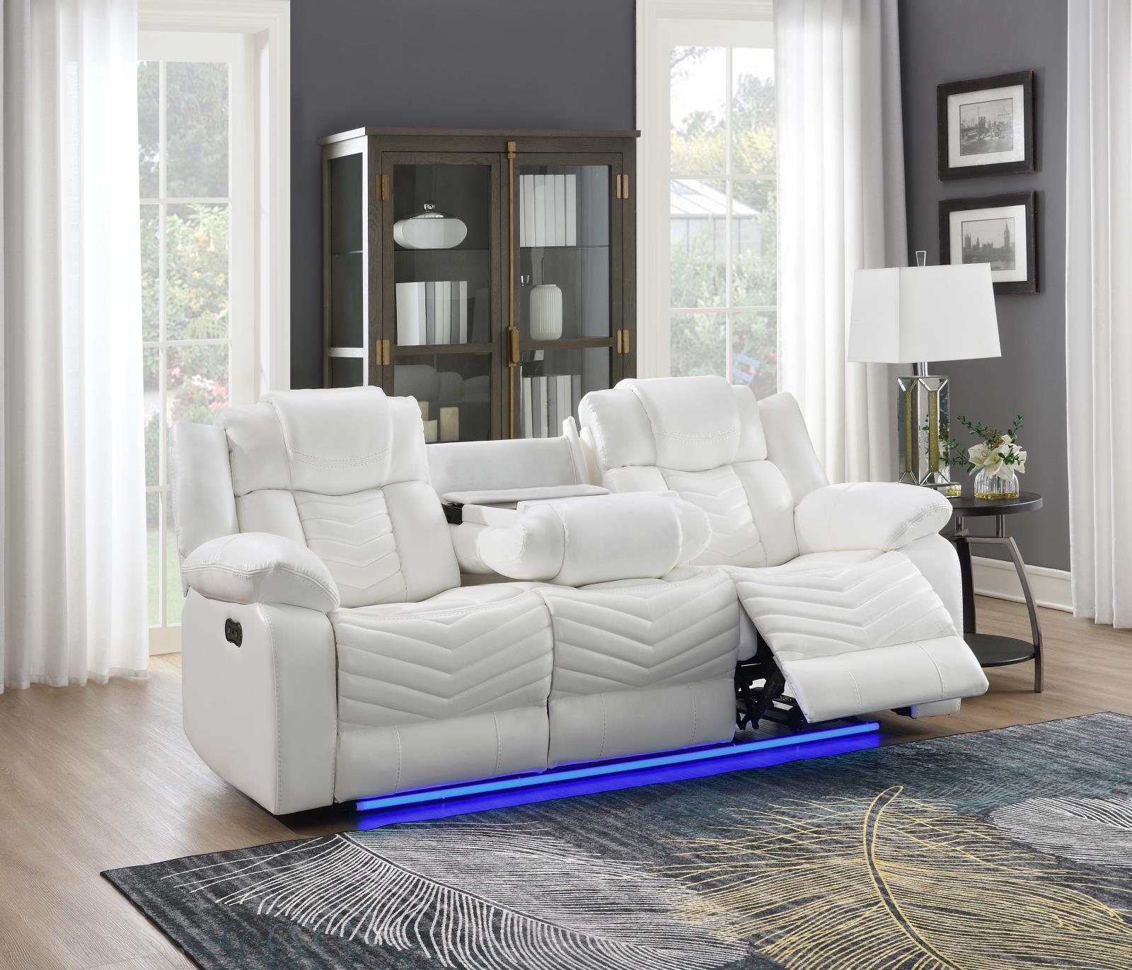 Cassio White Color Sofa & Loveseat — view 6