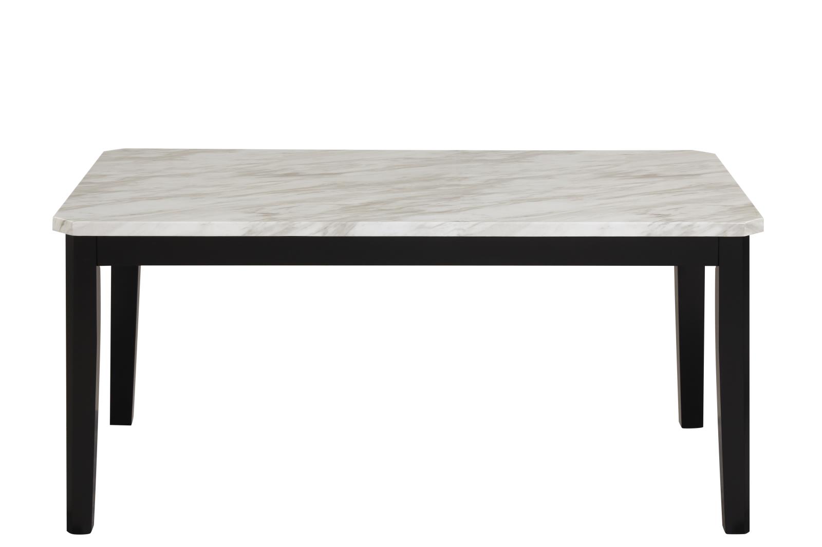 Eleanor White & Black Dining Table with Faux Marble Top — view 3