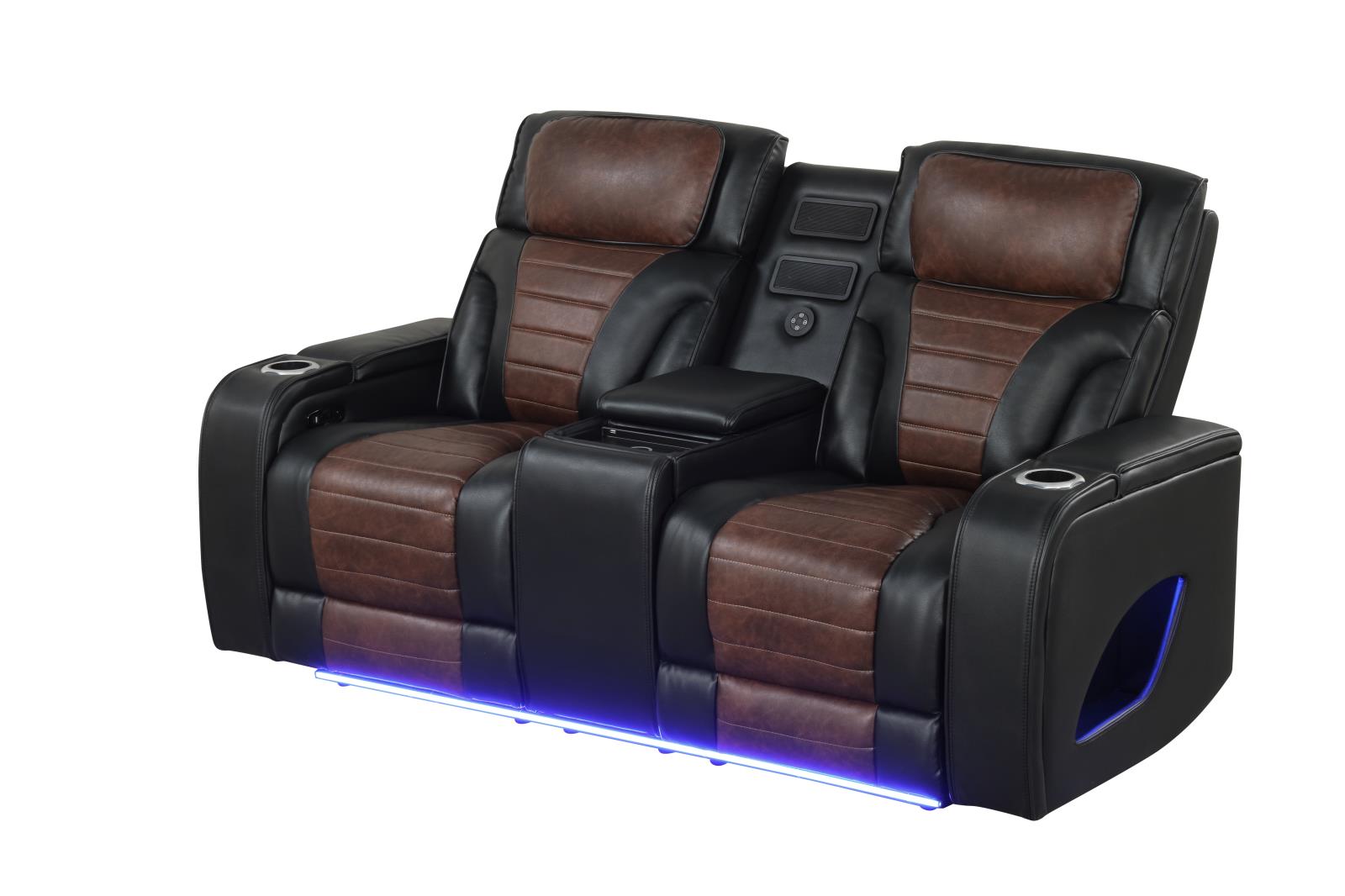 Tyra Black & Brown Power Reclining Sofa, Loveseat & Recliner — view 7