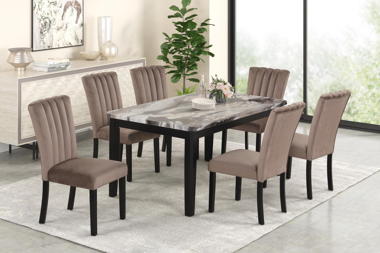 Eleanor 6-Piece Brown Dining Set — view 9