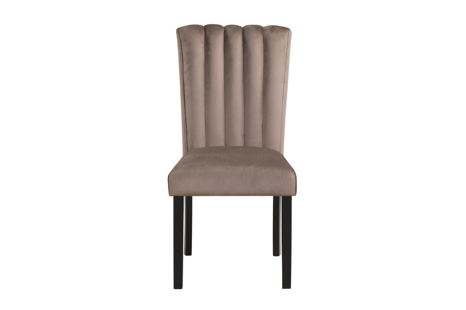 Eleanor Brown Velvet Upholstered Chair with Wooden Legs