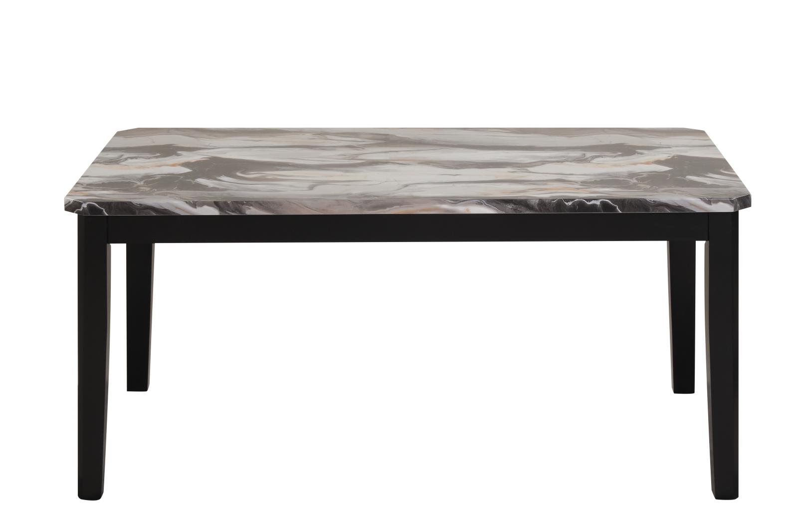 Eleanor Brown Dining Table with Faux Marble Top