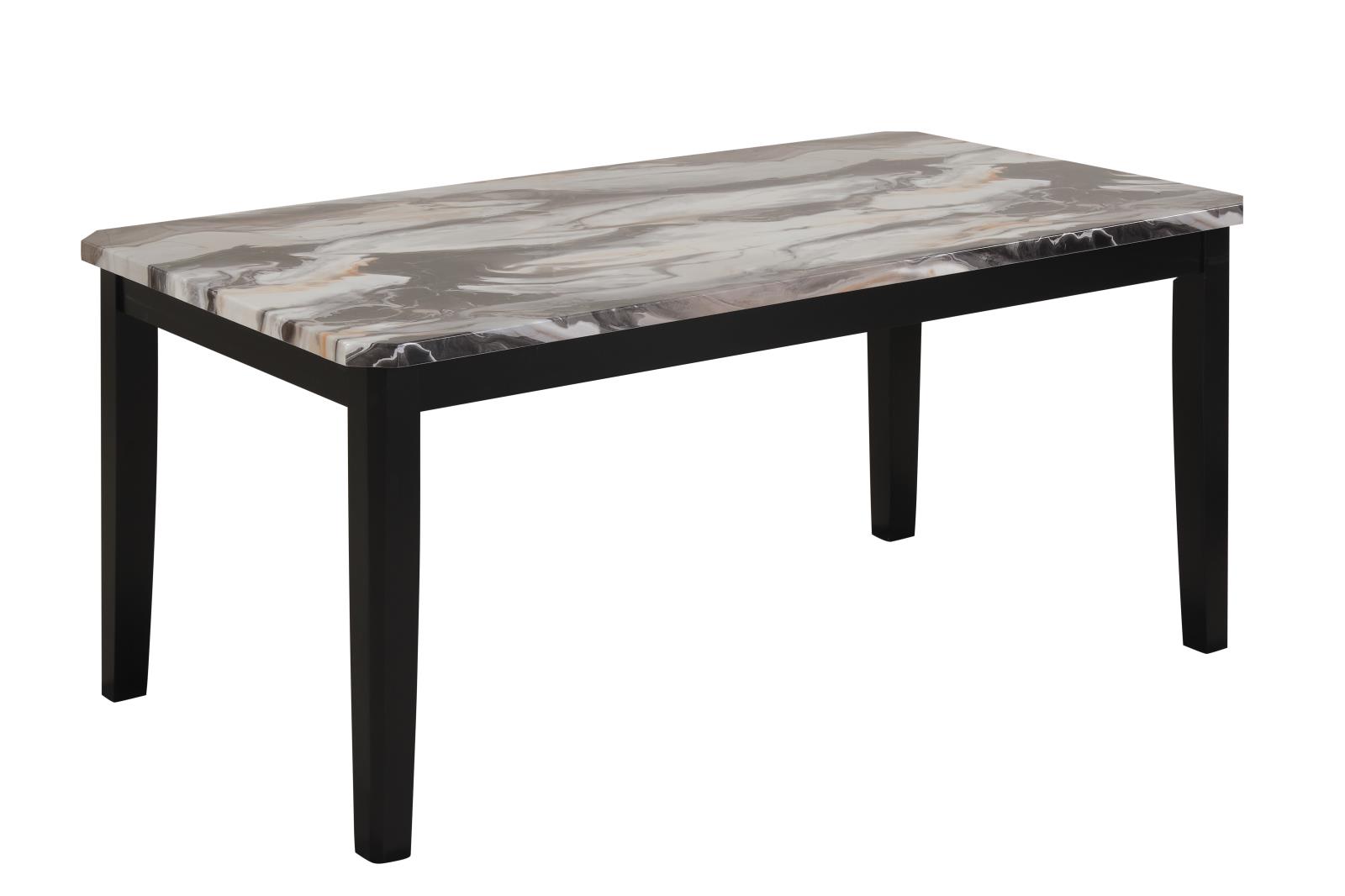 Eleanor Brown Dining Table with Faux Marble Top — view 2