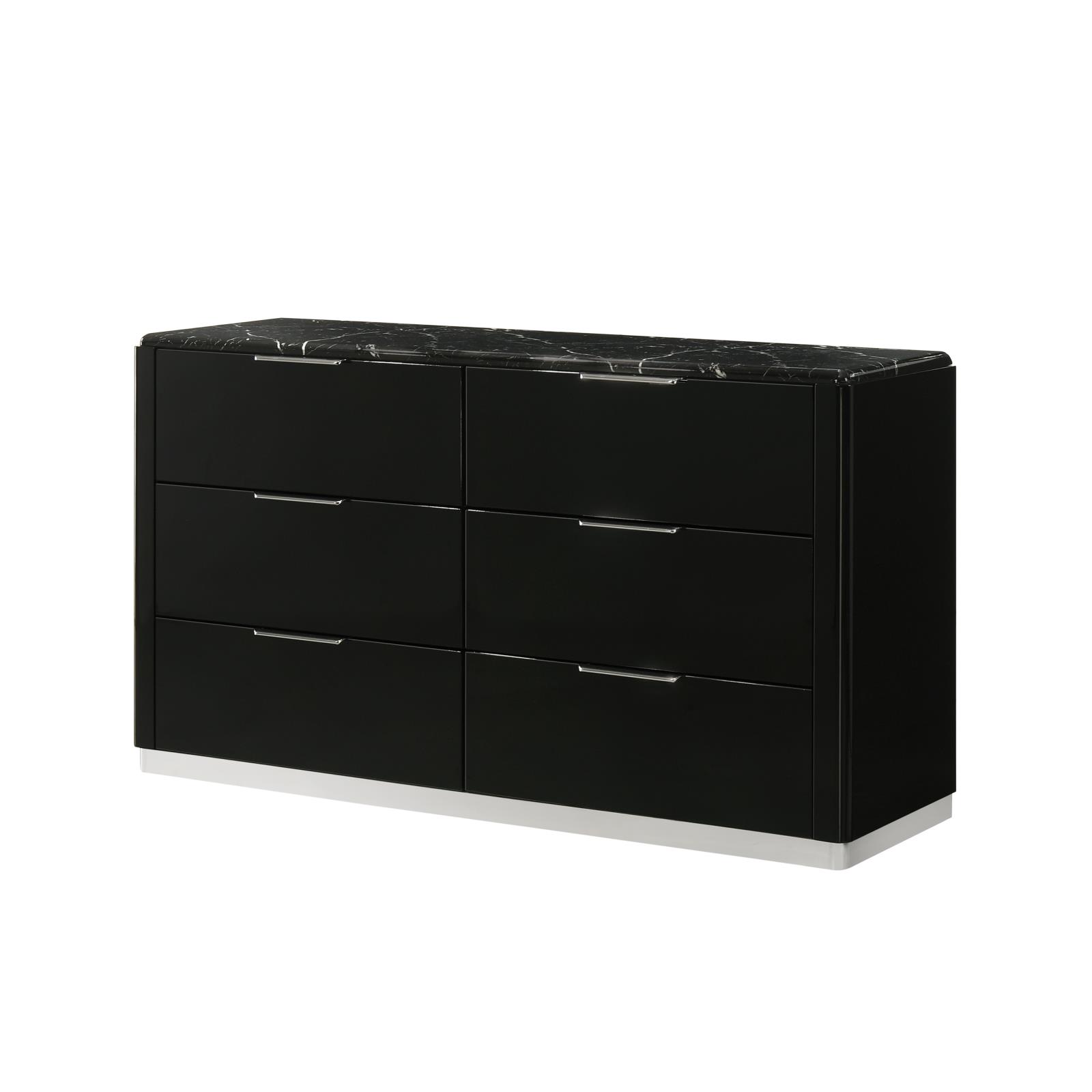 Lucia Black King Bed, Dresser & Mirror — view 4