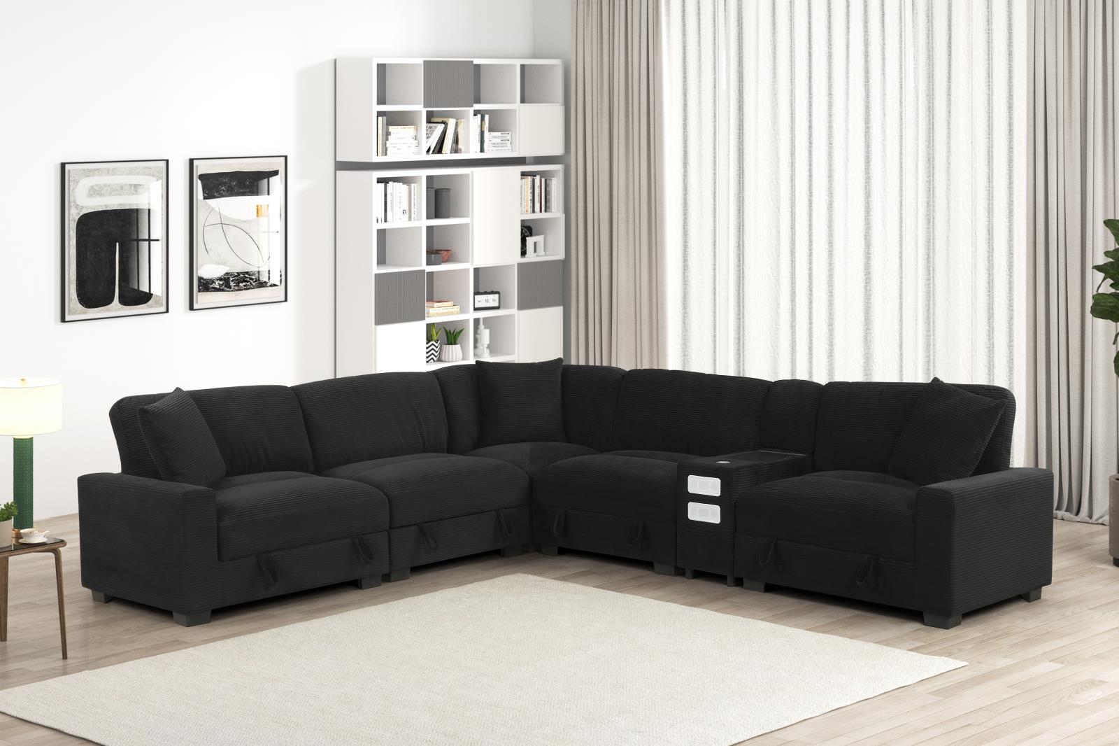 Brody Black Ottoman with Lift-Up Storage