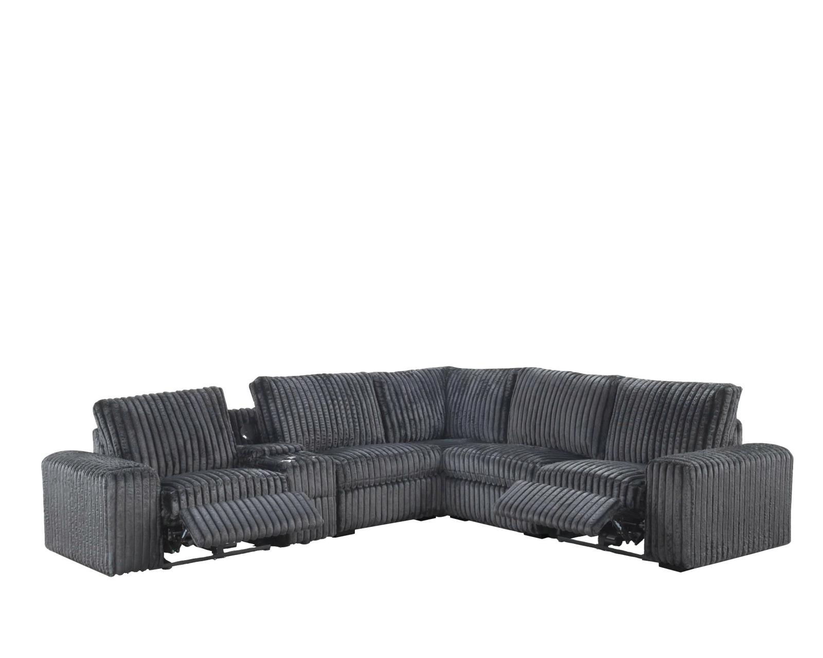 Vegas Gray Power Recliner Sectional with Storage Console — view 6