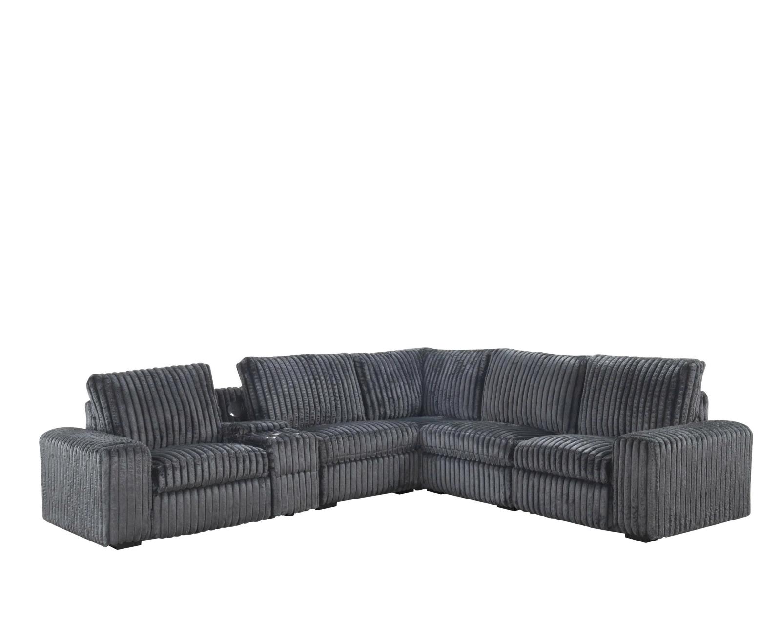 Vegas Gray Power Recliner Sectional with Storage Console — view 7