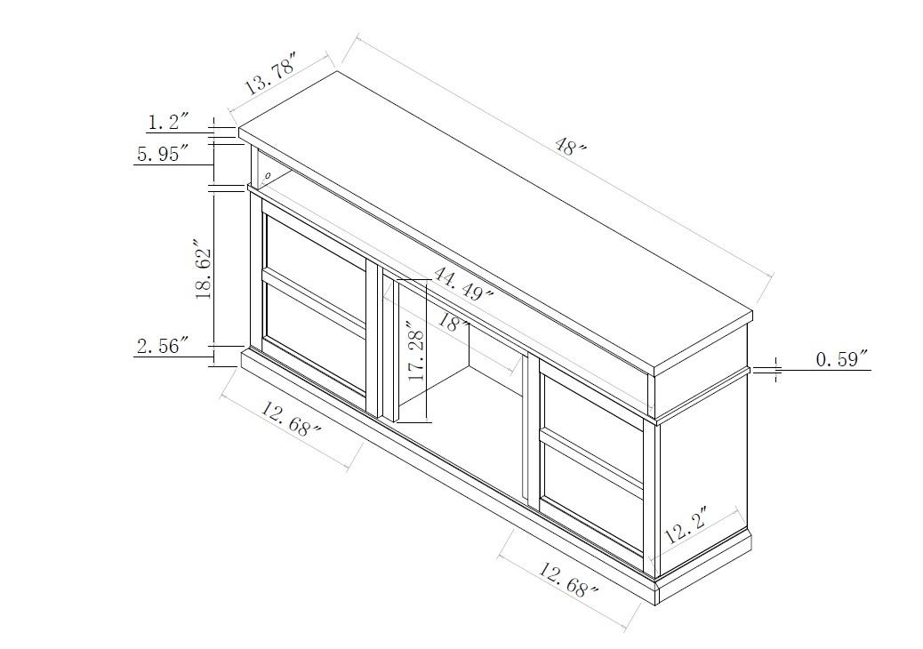 Castriel White TV Stand with Electric Fireplace (W315) — view 4